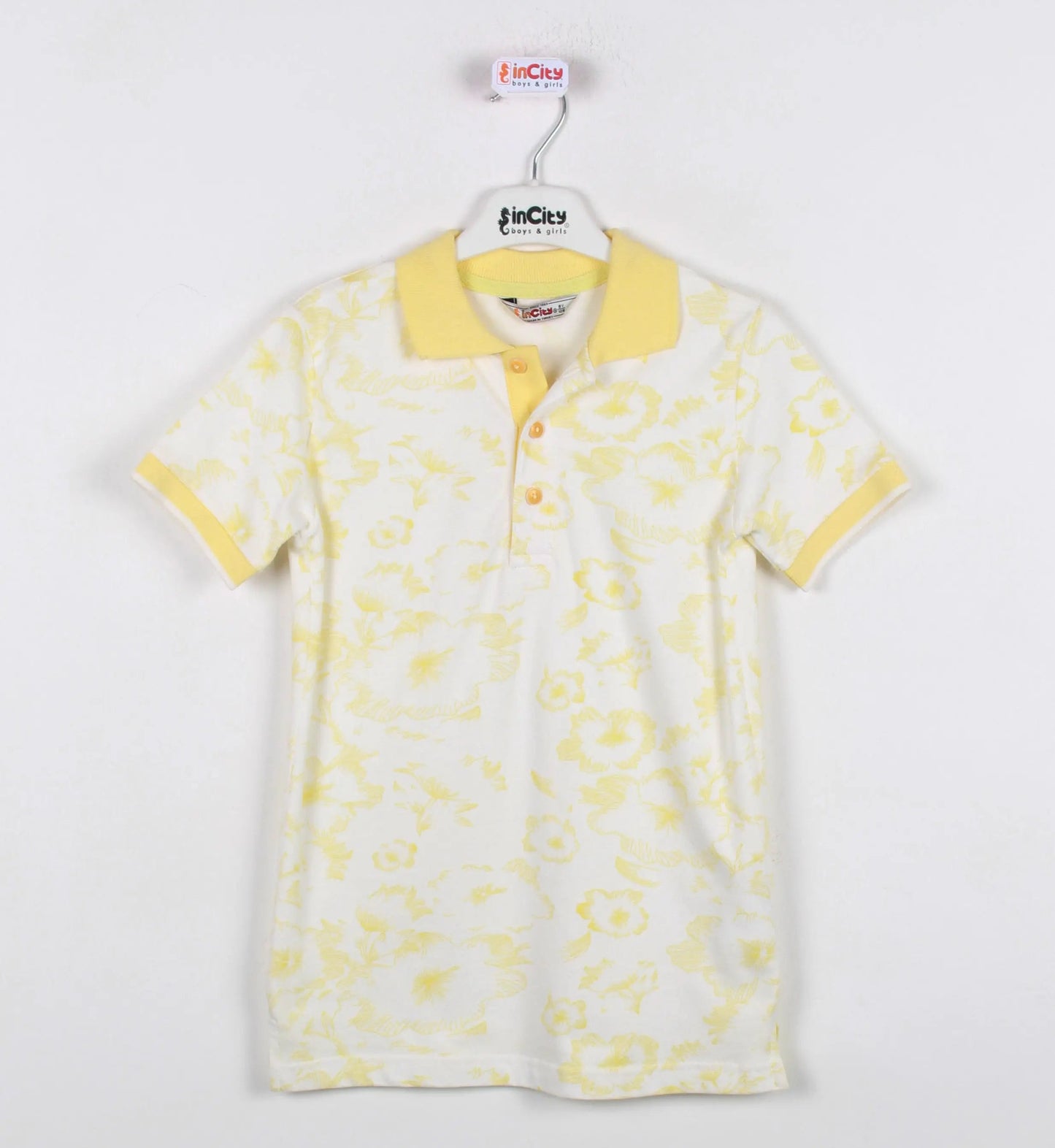 InCity Kids Boys Floral Print Short Sleeve Polo Shirt InCity Boys & Girls