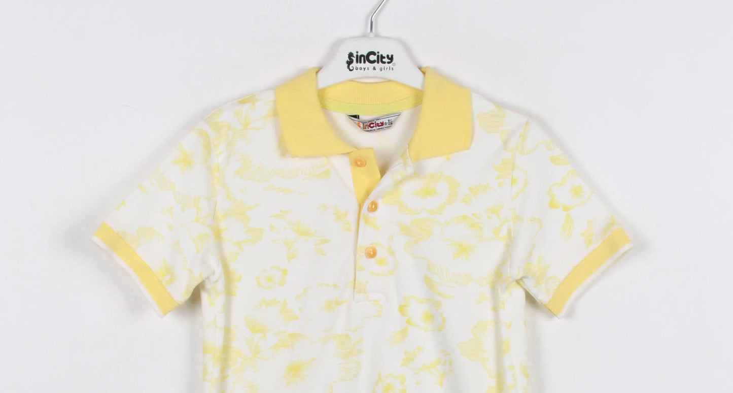 InCity Kids Boys Floral Print Short Sleeve Polo Shirt InCity Boys & Girls