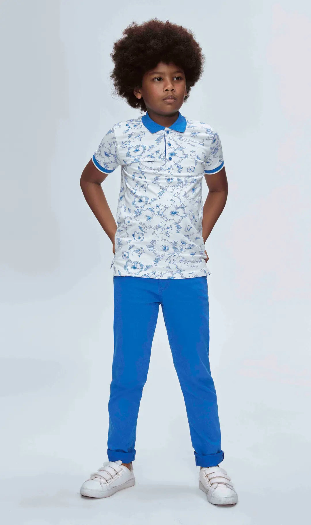 InCity Kids Boys Floral Print Short Sleeve Polo Shirt InCity Boys & Girls