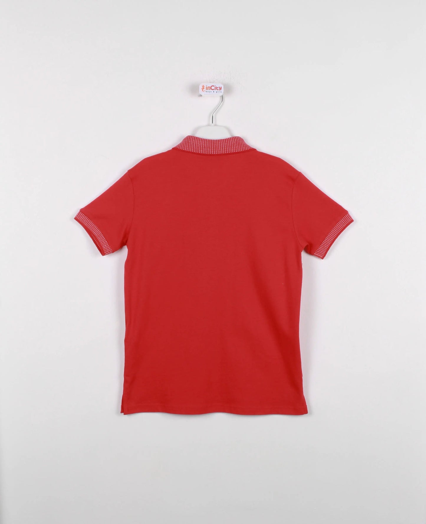 InCity Kids Boys Pattern Collar Sleeve Button Short Sleeve Polo Shirt InCity Boys & Girls