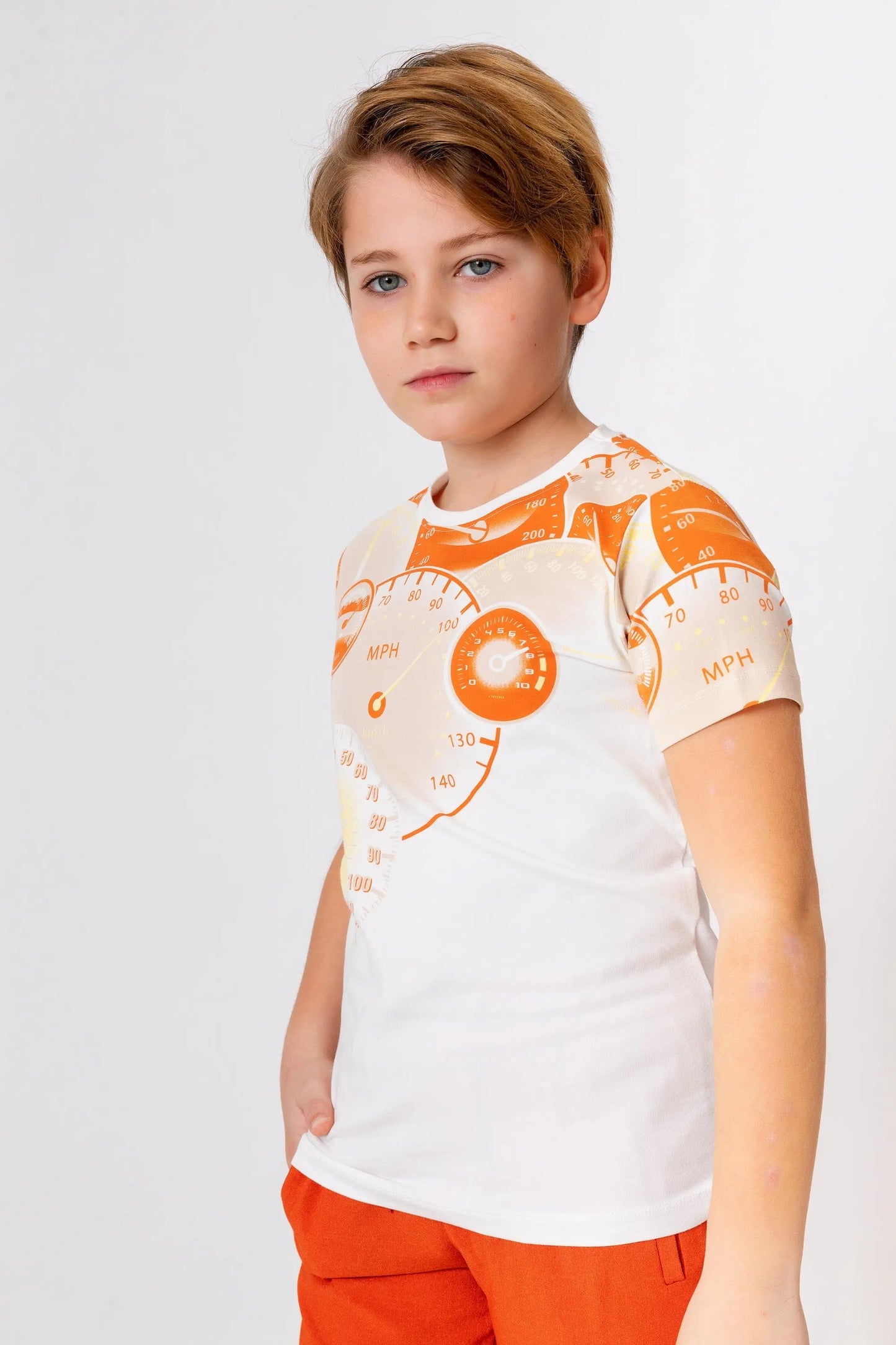 InCity Kids Boys Round Neck Short Sleeve Speedometer T-Shirt InCity Boys & Girls