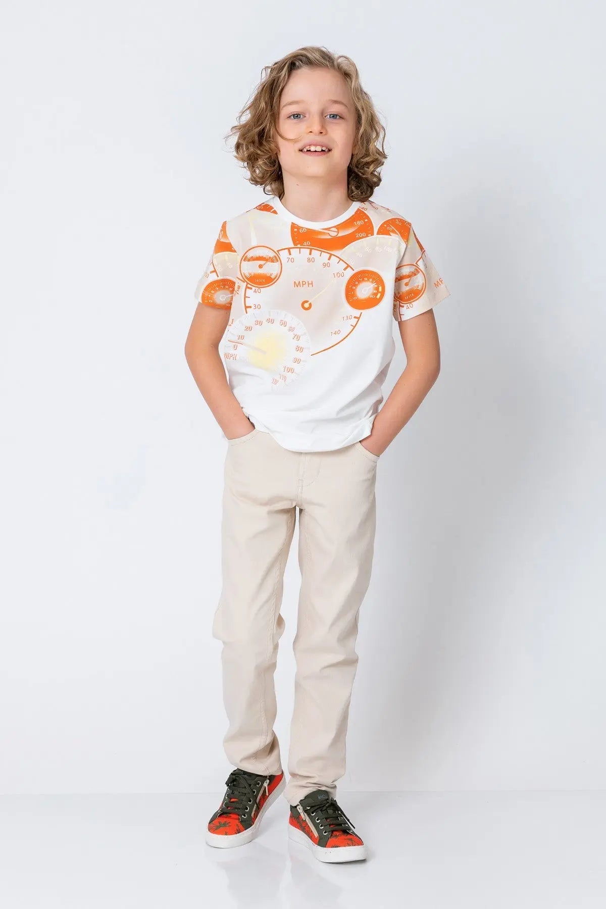 InCity Kids Boys Round Neck Short Sleeve Speedometer T-Shirt InCity Boys & Girls