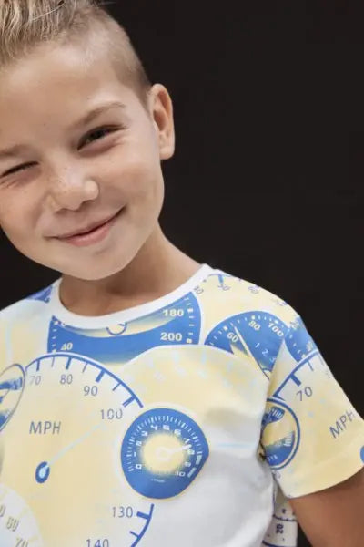 InCity Kids Boys Round Neck Short Sleeve Speedometer T-Shirt InCity Boys & Girls
