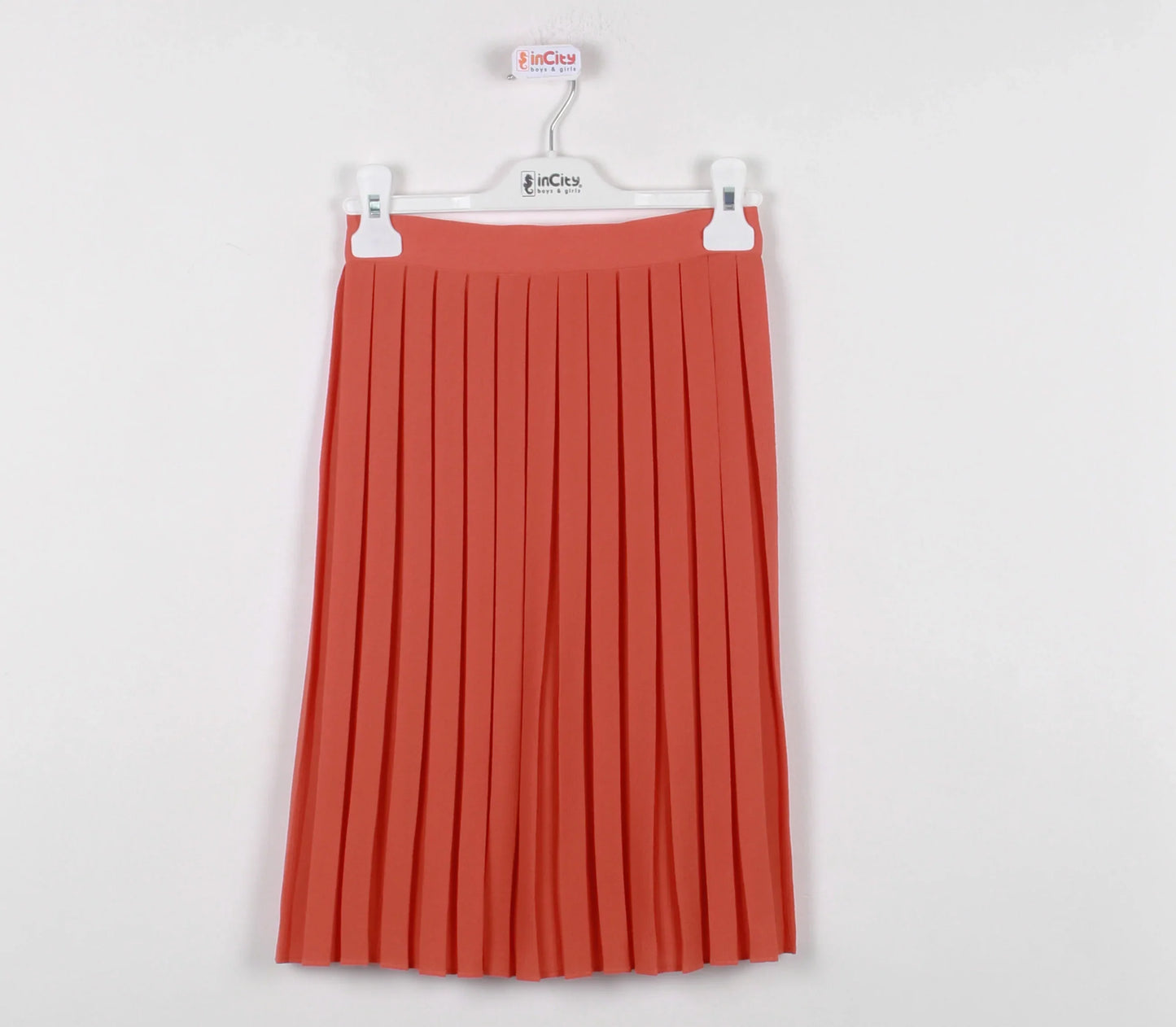 InCity Kids Girls Solid Pleated Zipper Midi Skirt InCity Boys & Girls