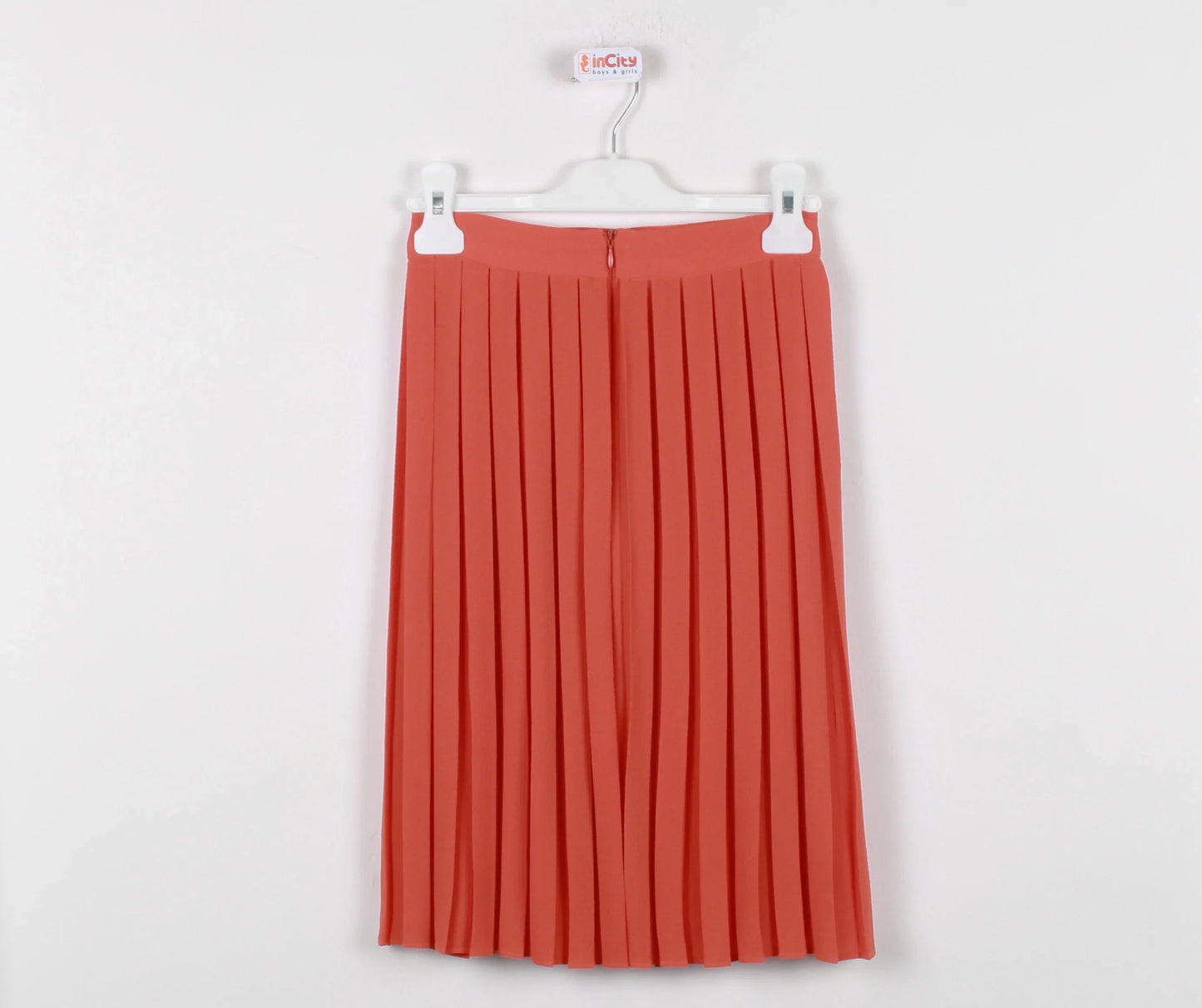 InCity Kids Girls Solid Pleated Zipper Midi Skirt InCity Boys & Girls