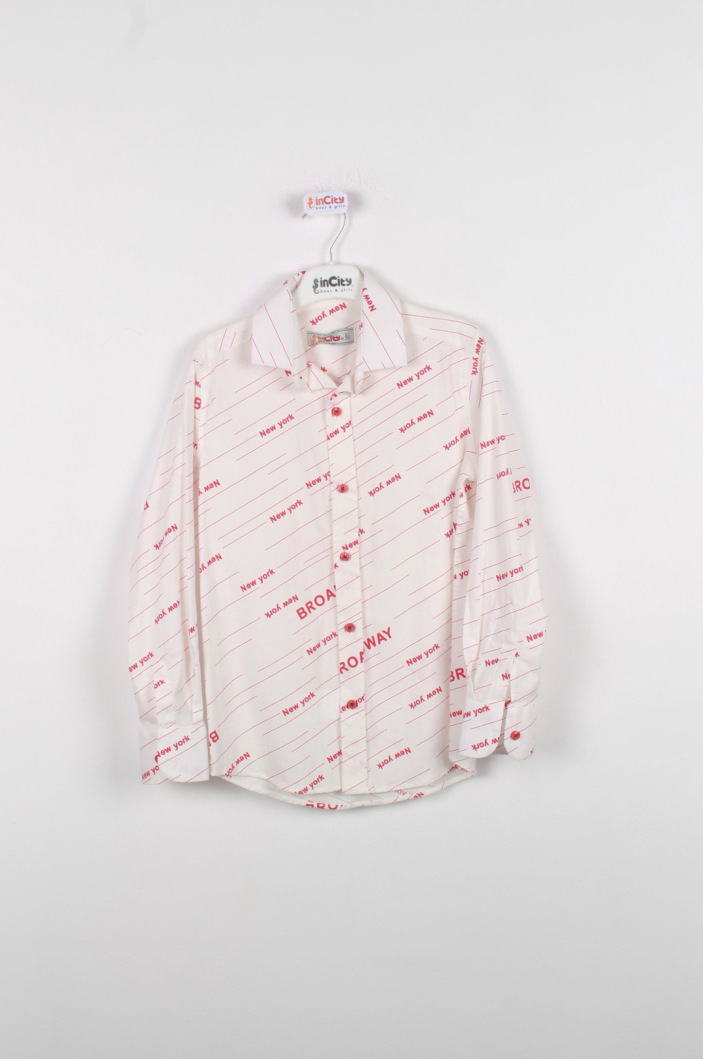 InCity Kids Boys Collared Long Sleeve Button Up Broadway Dress Shirt InCity Boys & Girls