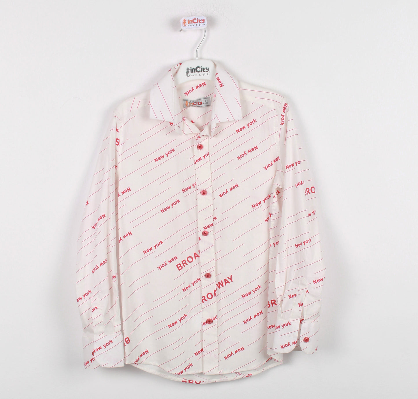 InCity Kids Boys Collared Long Sleeve Button Up Broadway Dress Shirt InCity Boys & Girls