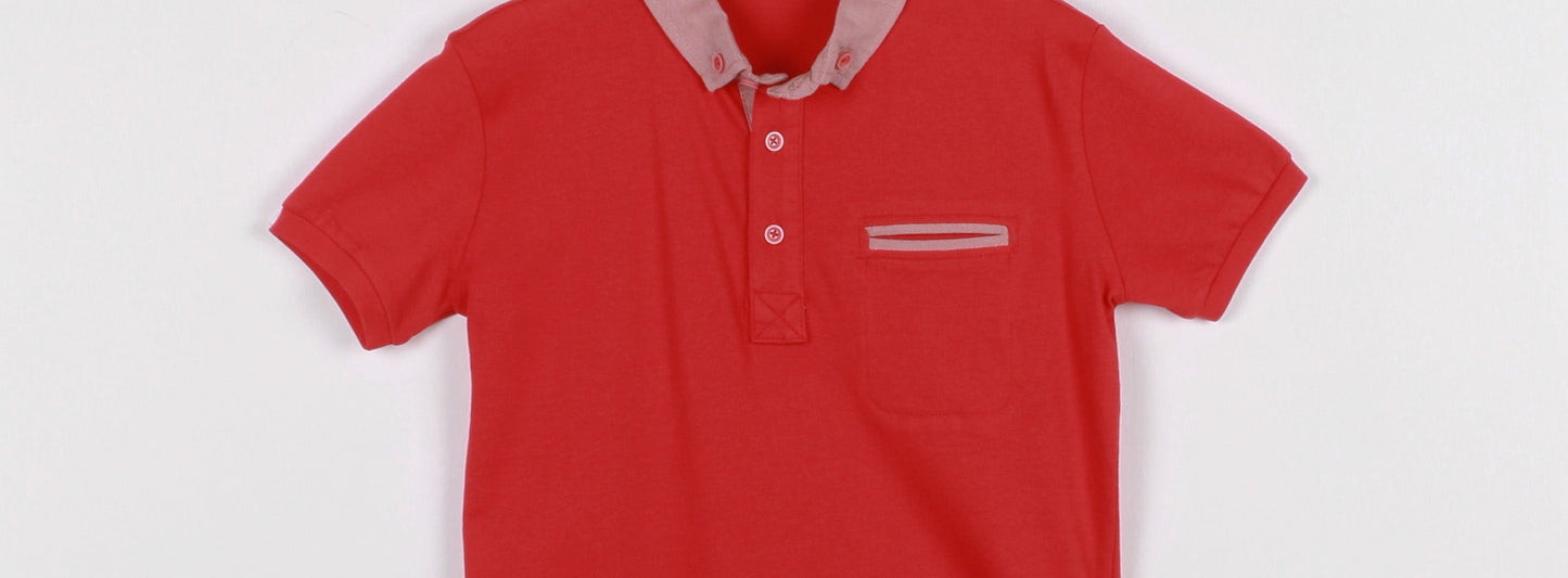 InCity Kids Boys Collared Mock Chest Pocket Short Sleeve Polo Shirt InCity Boys & Girls