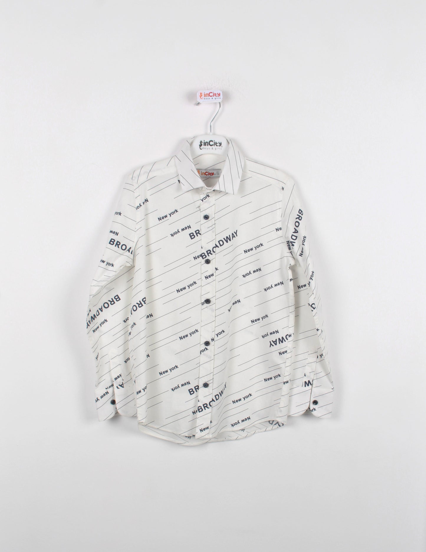 InCity Kids Boys Collared Long Sleeve Button Up Broadway Dress Shirt InCity Boys & Girls