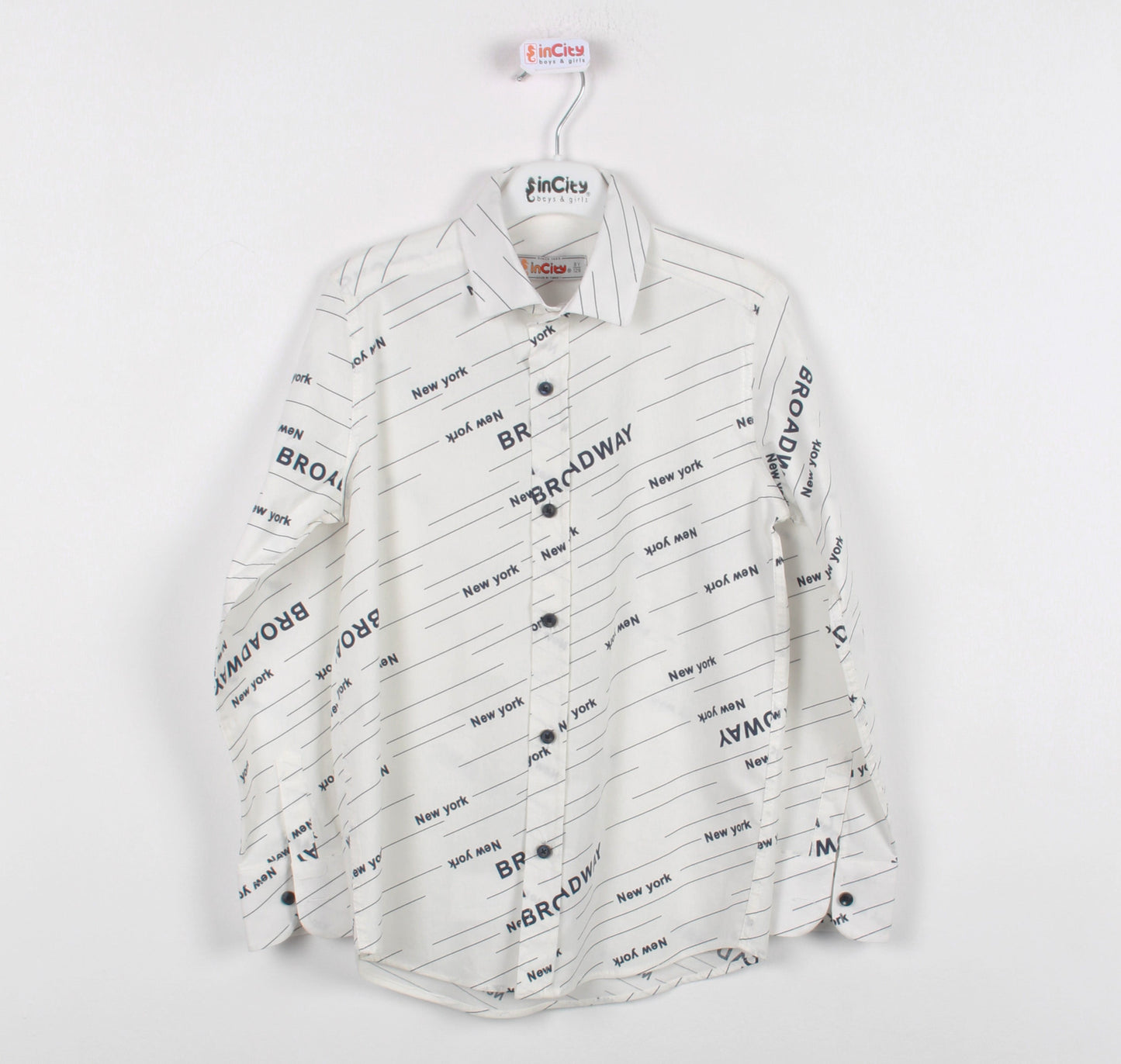 InCity Kids Boys Collared Long Sleeve Button Up Broadway Dress Shirt InCity Boys & Girls