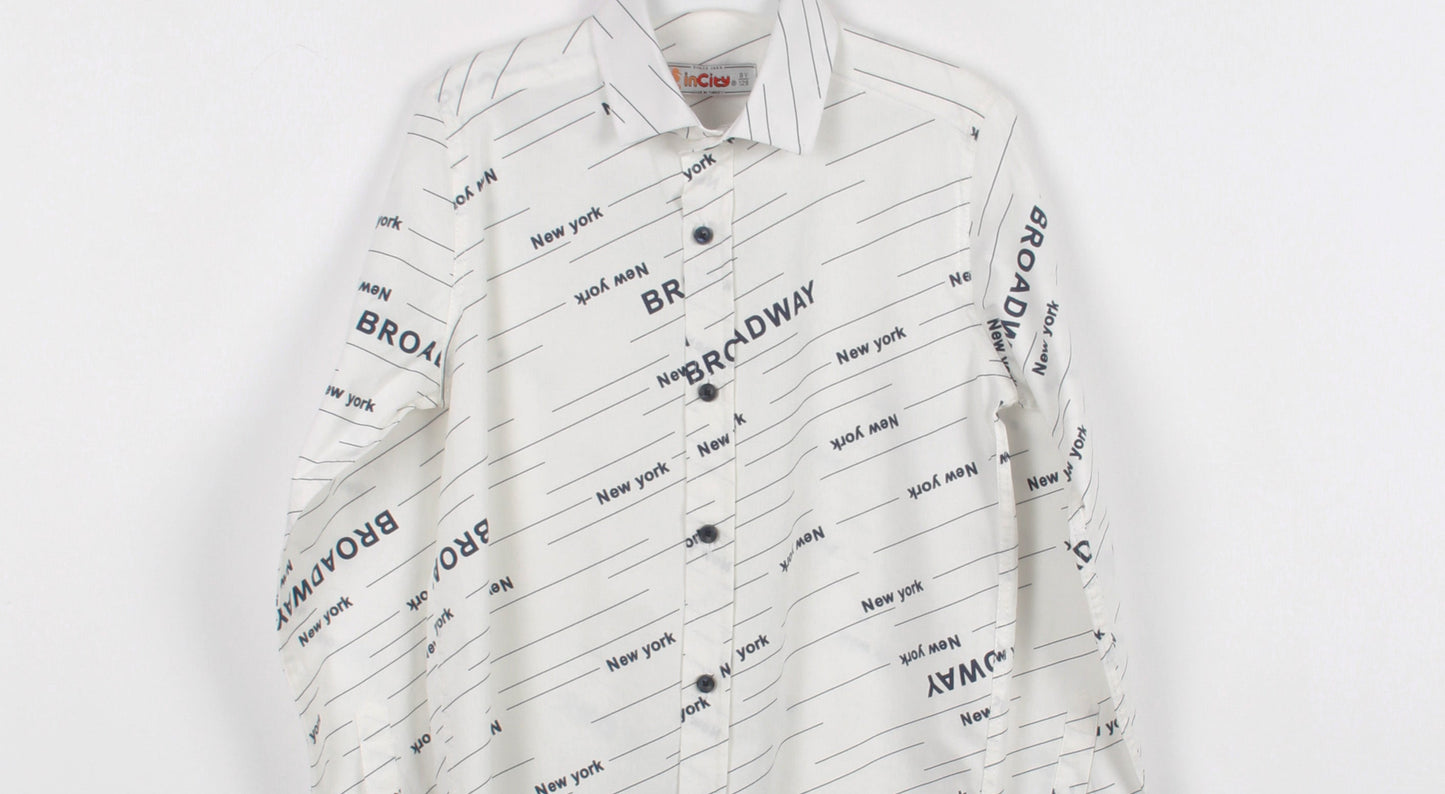 InCity Kids Boys Collared Long Sleeve Button Up Broadway Dress Shirt InCity Boys & Girls