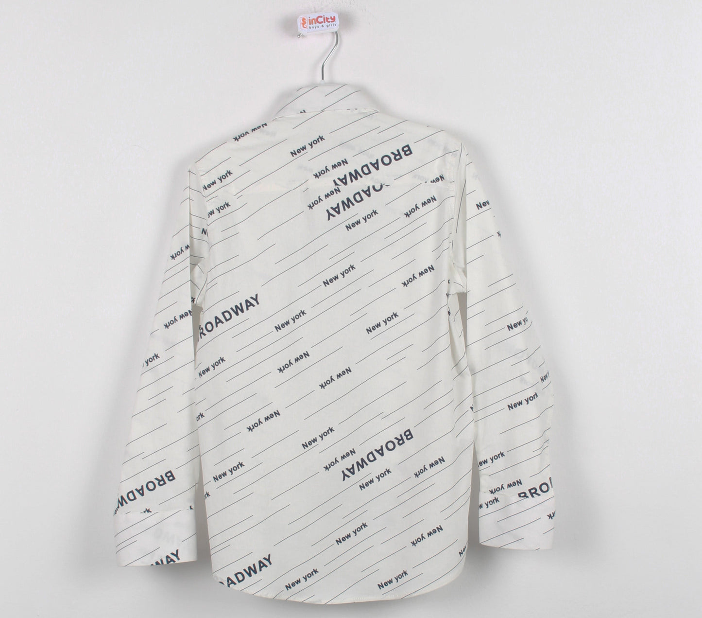 InCity Kids Boys Collared Long Sleeve Button Up Broadway Dress Shirt InCity Boys & Girls