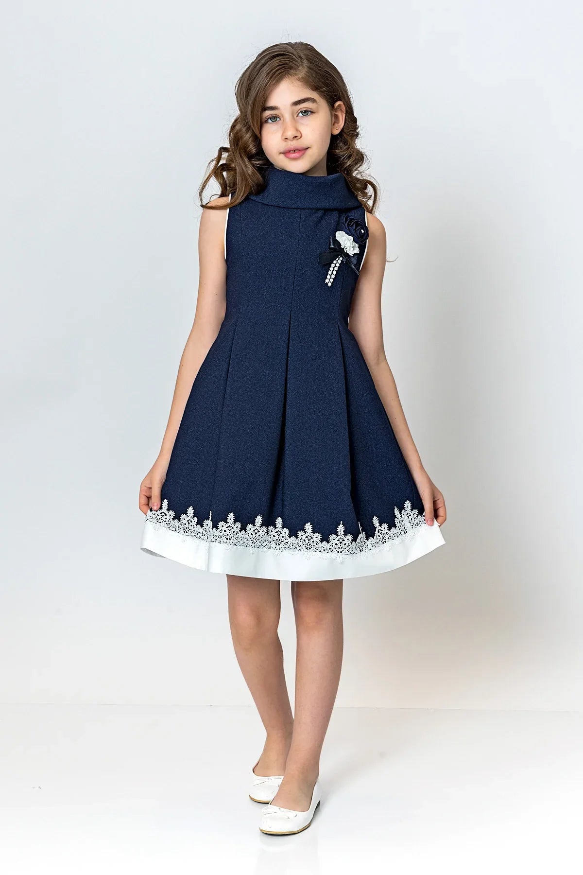 InCity Kids Girls Cowl Neck Lace Floral Fashion Dress InCity Boys & Girls