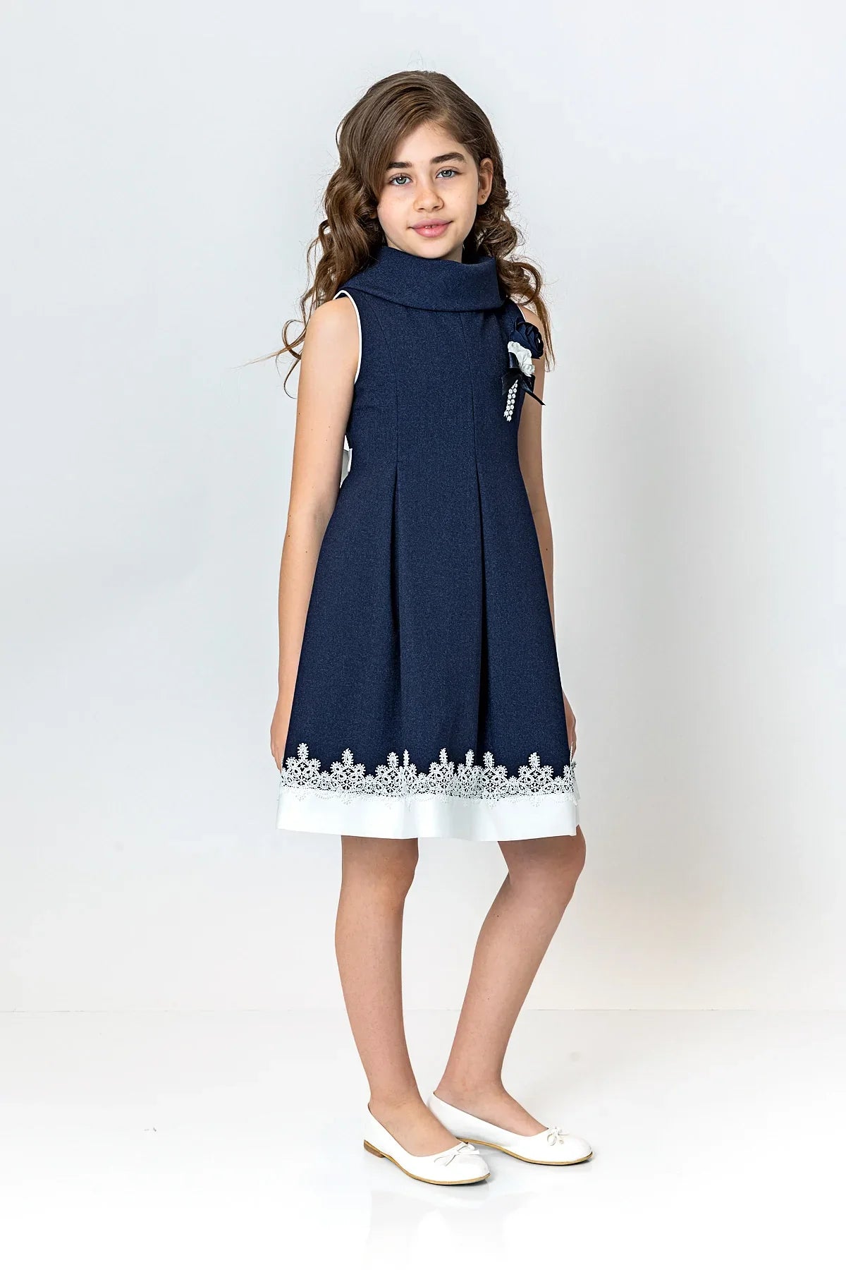 InCity Kids Girls Cowl Neck Lace Floral Fashion Dress InCity Boys & Girls