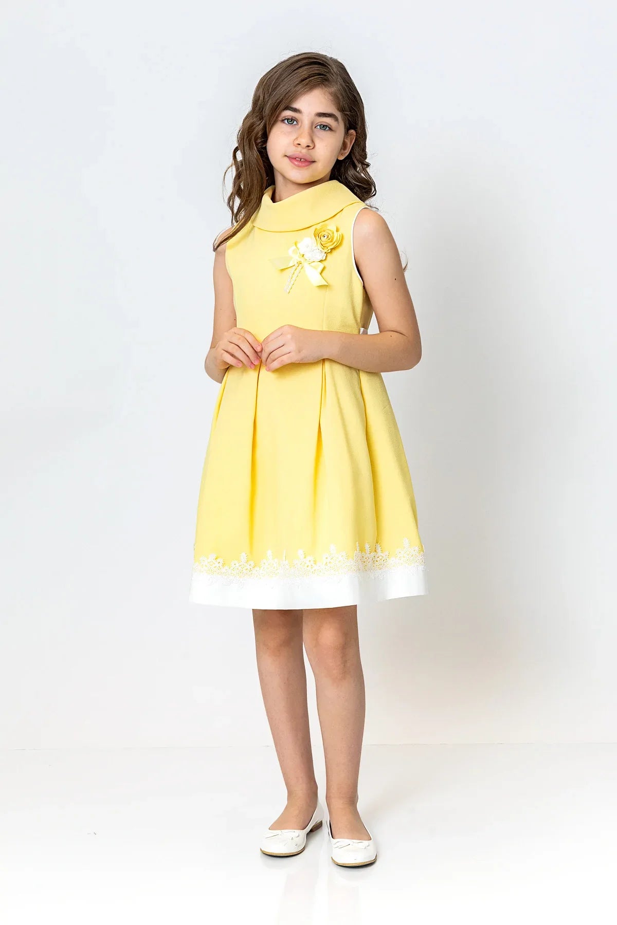InCity Kids Girls Cowl Neck Lace Floral Fashion Dress InCity Boys & Girls