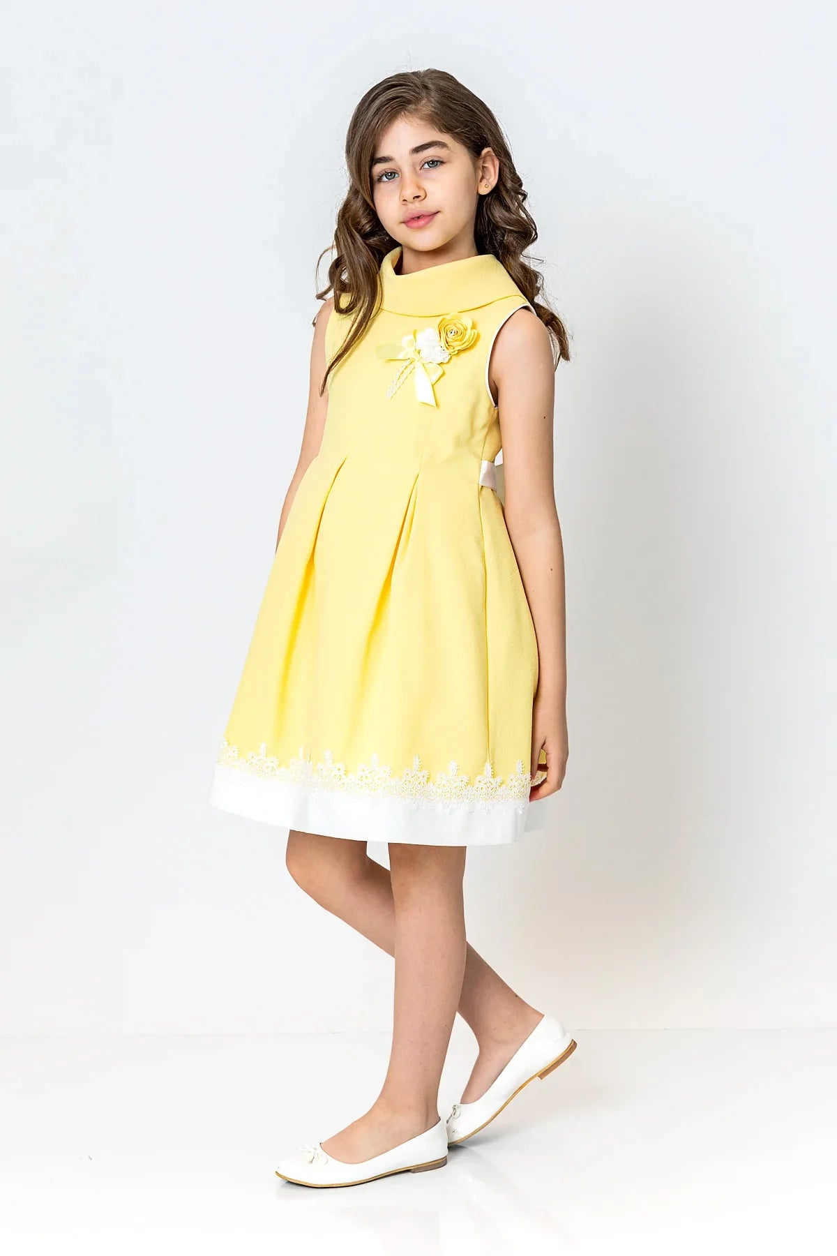 InCity Kids Girls Cowl Neck Lace Floral Fashion Dress InCity Boys & Girls
