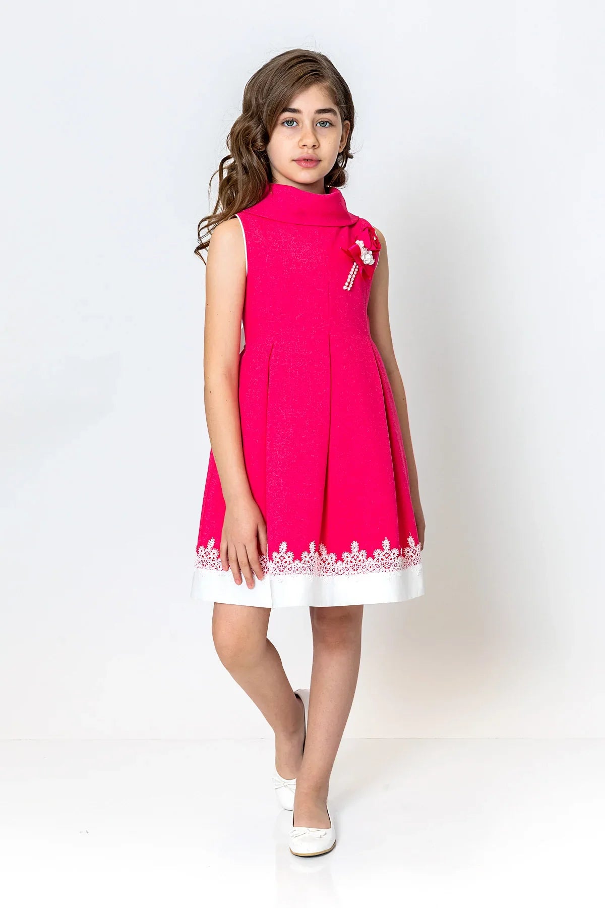 InCity Kids Girls Cowl Neck Lace Floral Fashion Dress InCity Boys & Girls