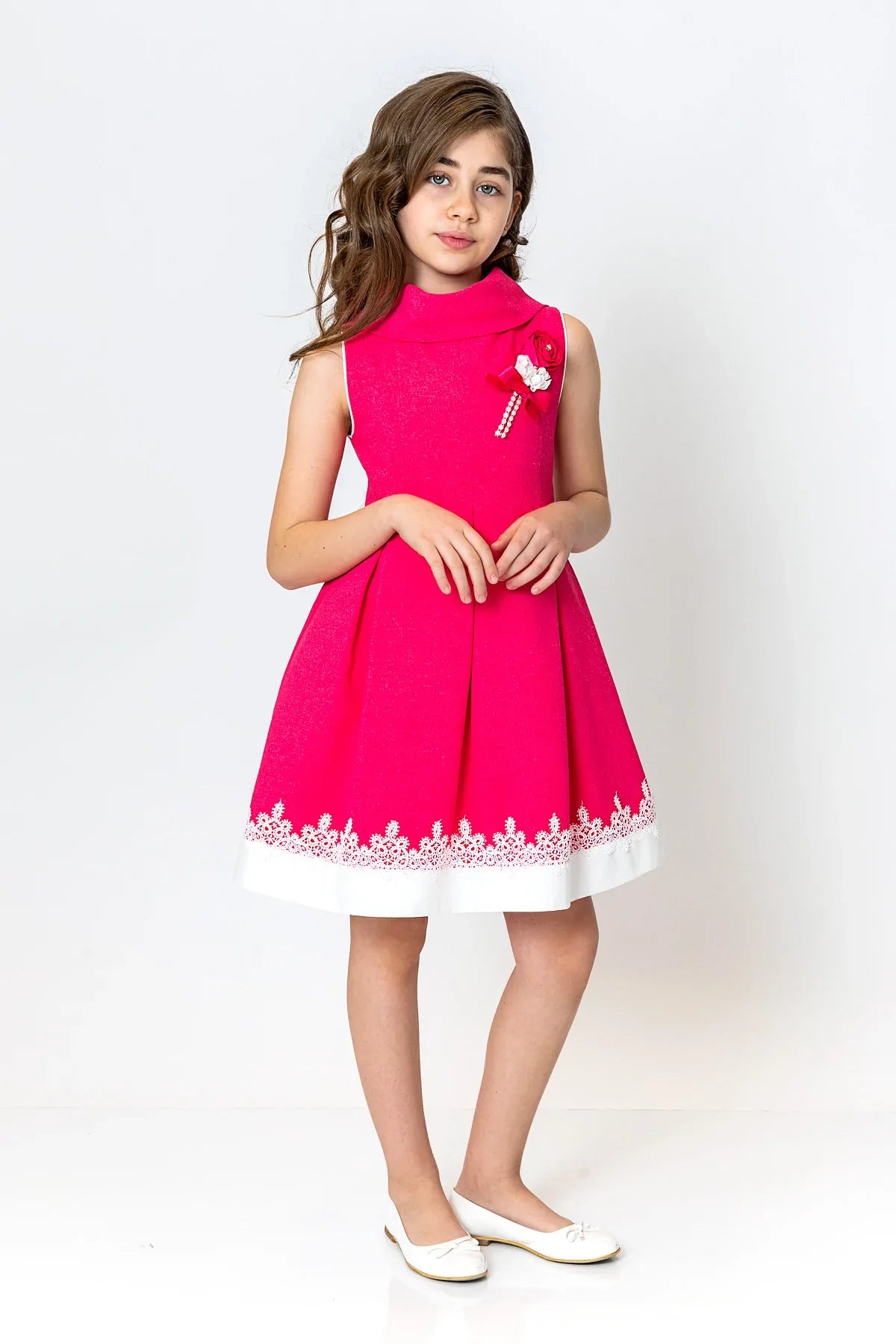 InCity Kids Girls Cowl Neck Lace Floral Fashion Dress InCity Boys & Girls