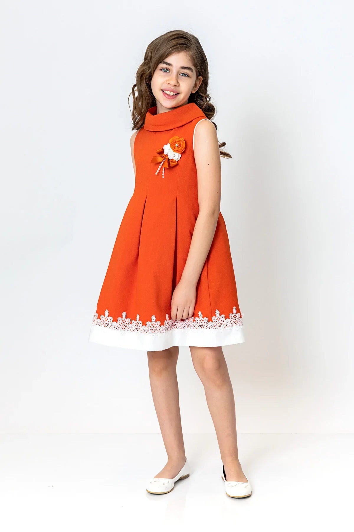 InCity Kids Girls Cowl Neck Lace Floral Fashion Dress InCity Boys & Girls