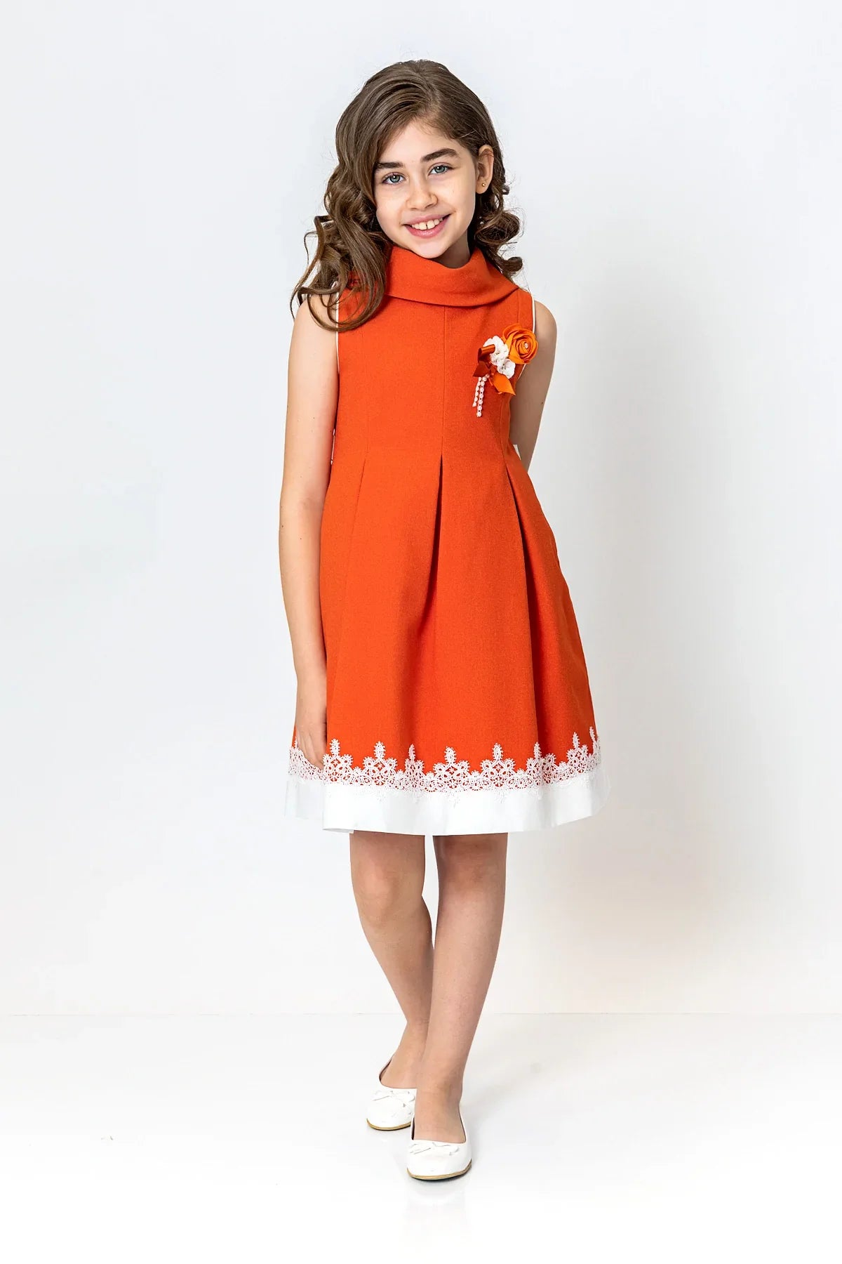 InCity Kids Girls Cowl Neck Lace Floral Fashion Dress InCity Boys & Girls