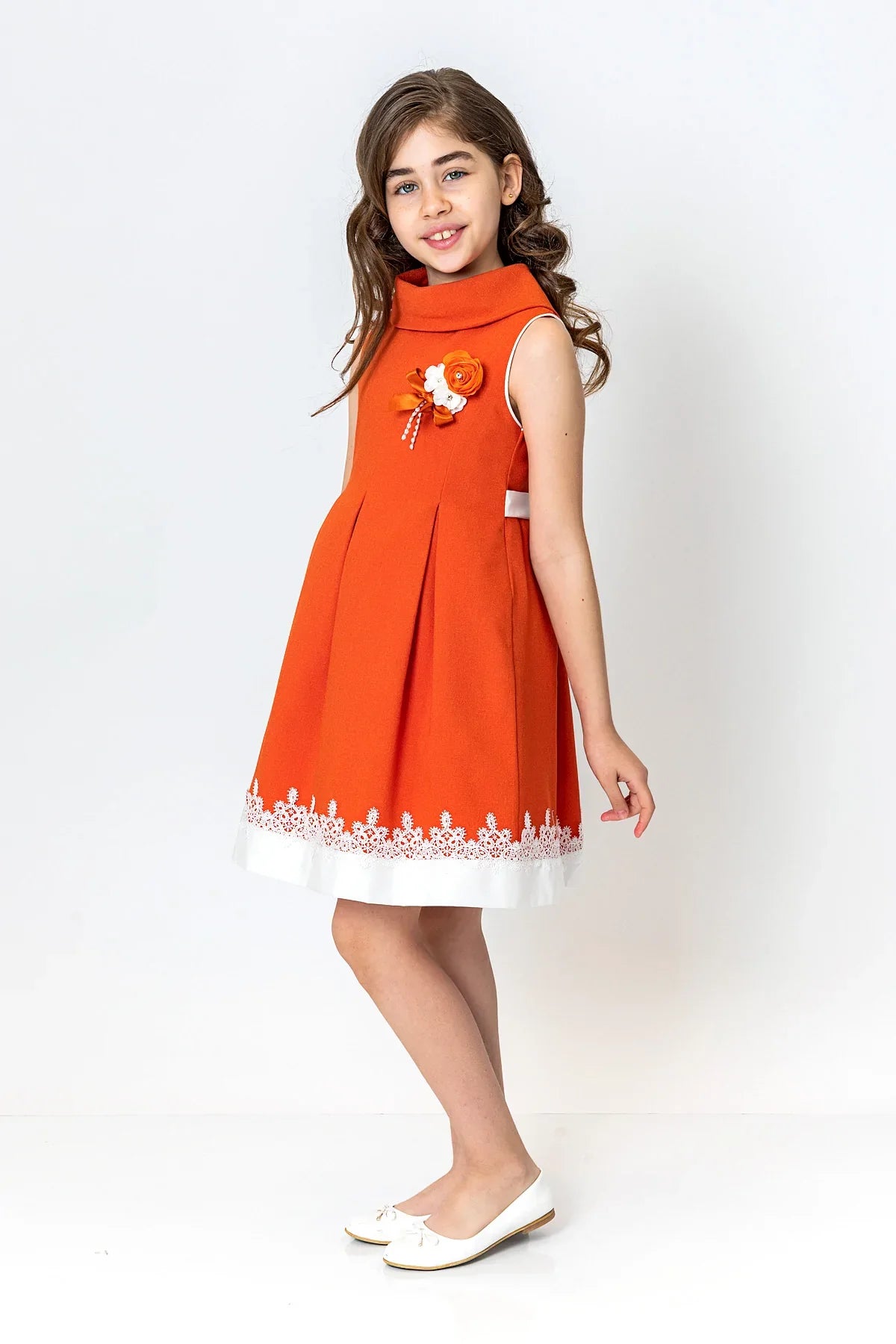 InCity Kids Girls Cowl Neck Lace Floral Fashion Dress InCity Boys & Girls