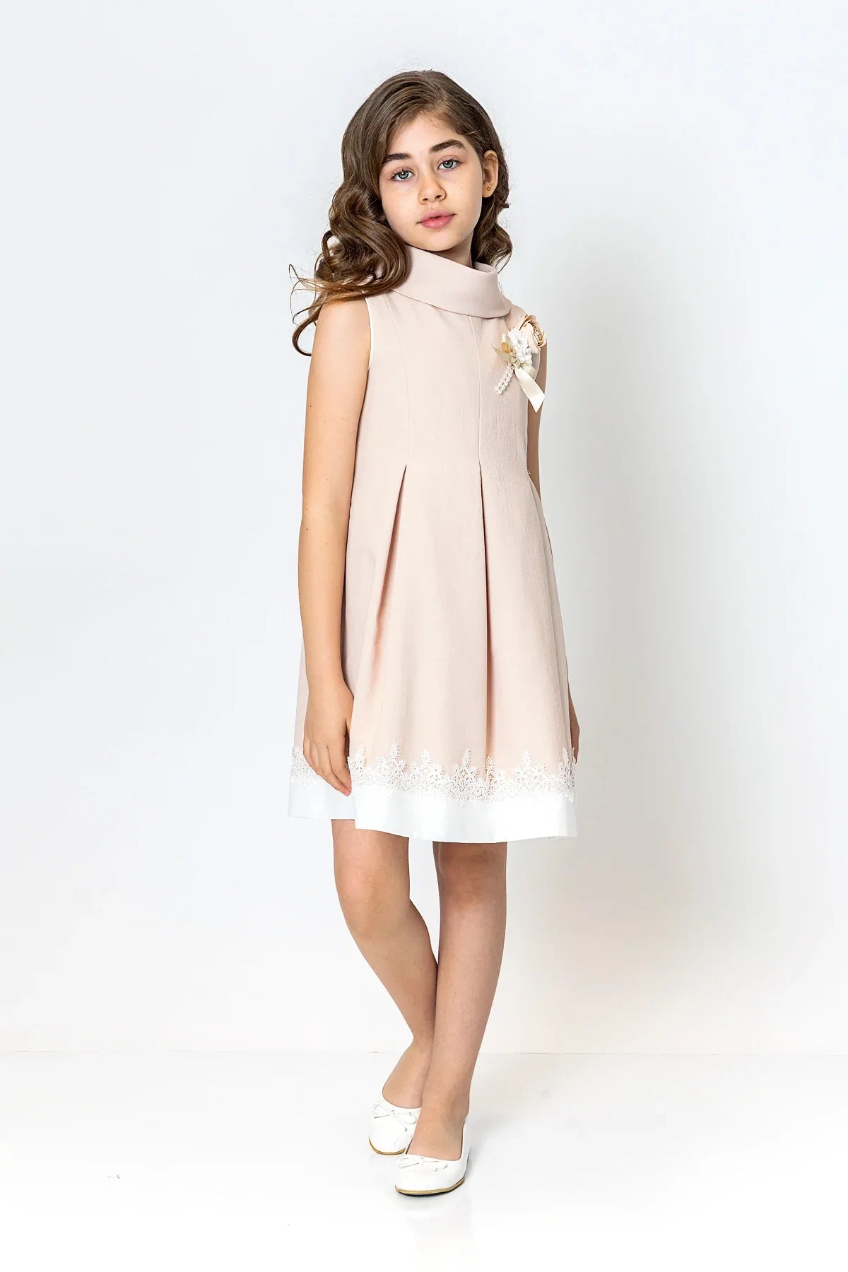 InCity Kids Girls Cowl Neck Lace Floral Fashion Dress InCity Boys & Girls