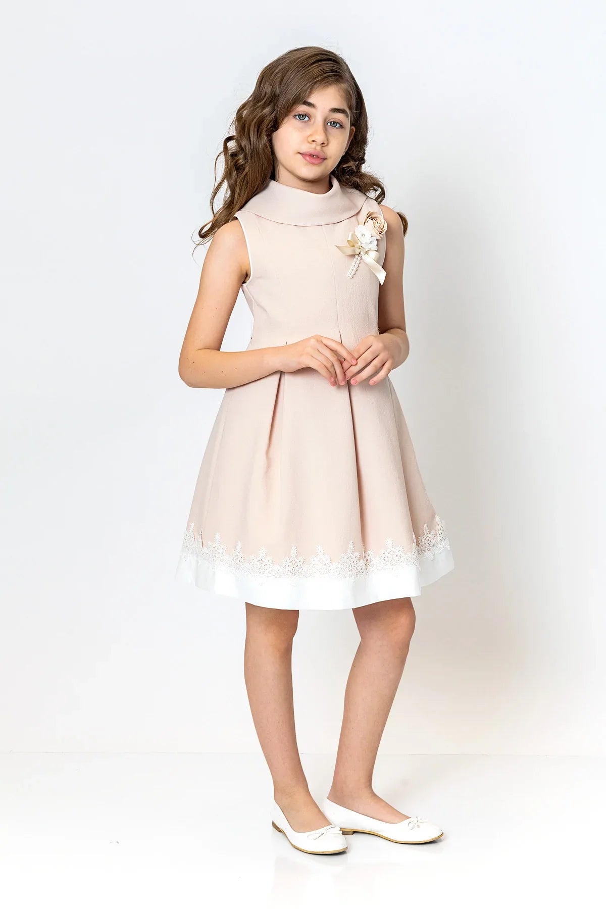 InCity Kids Girls Cowl Neck Lace Floral Fashion Dress InCity Boys & Girls