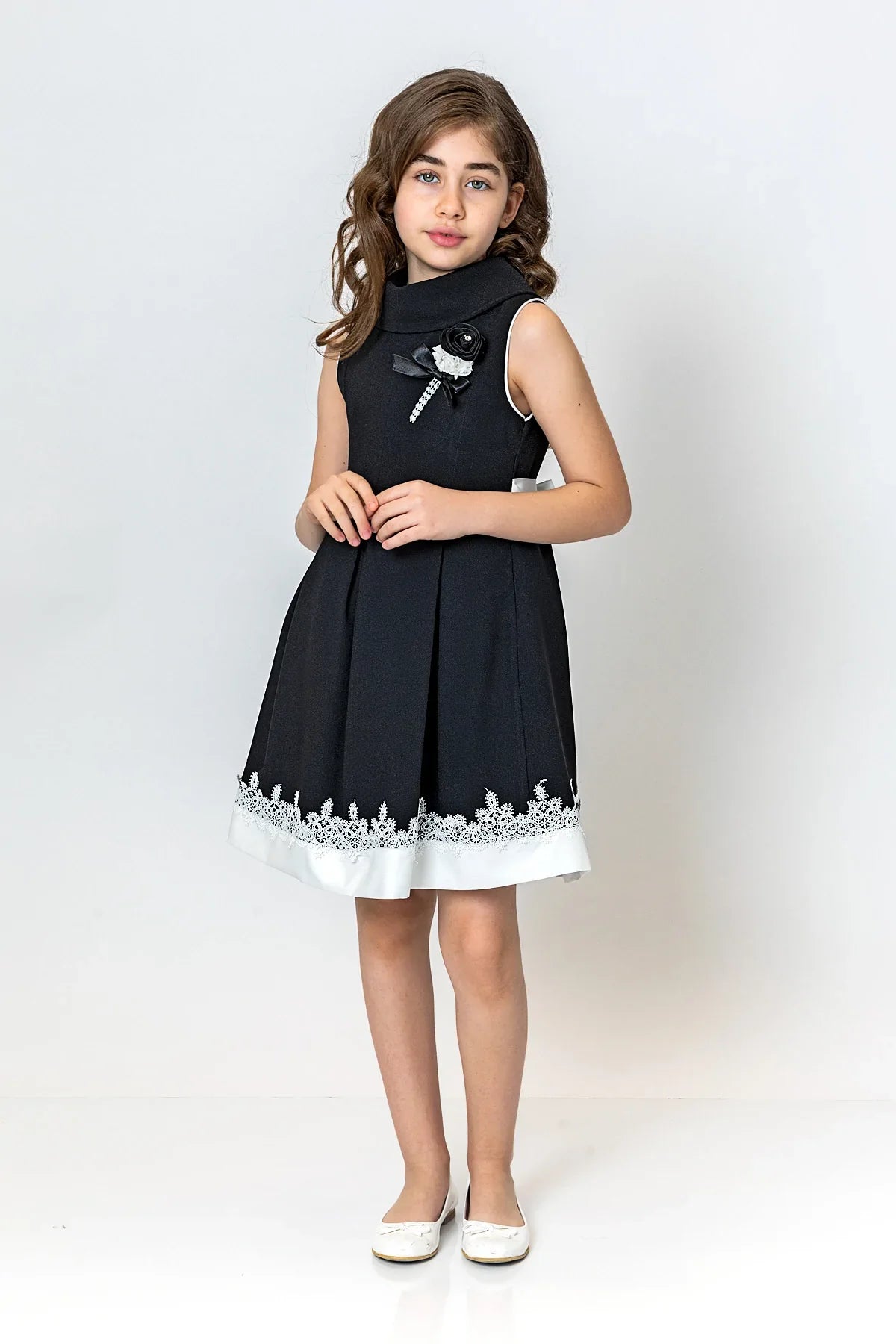 InCity Kids Girls Cowl Neck Lace Floral Fashion Dress InCity Boys & Girls