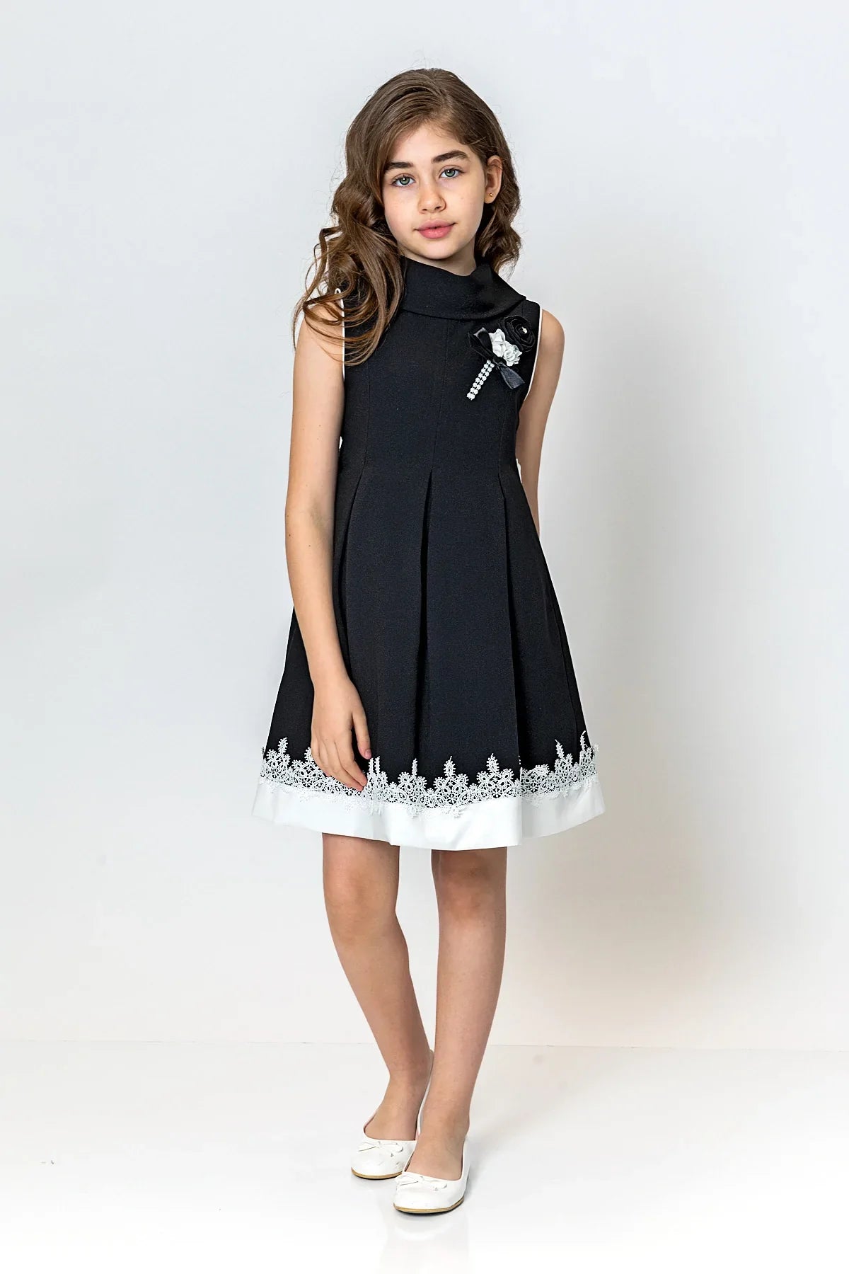 InCity Kids Girls Cowl Neck Lace Floral Fashion Dress InCity Boys & Girls