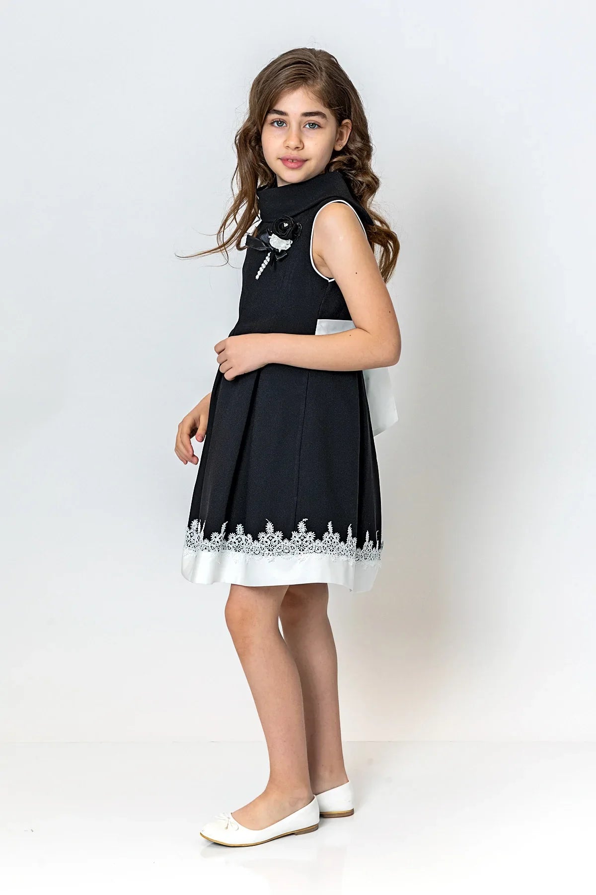 InCity Kids Girls Cowl Neck Lace Floral Fashion Dress InCity Boys & Girls