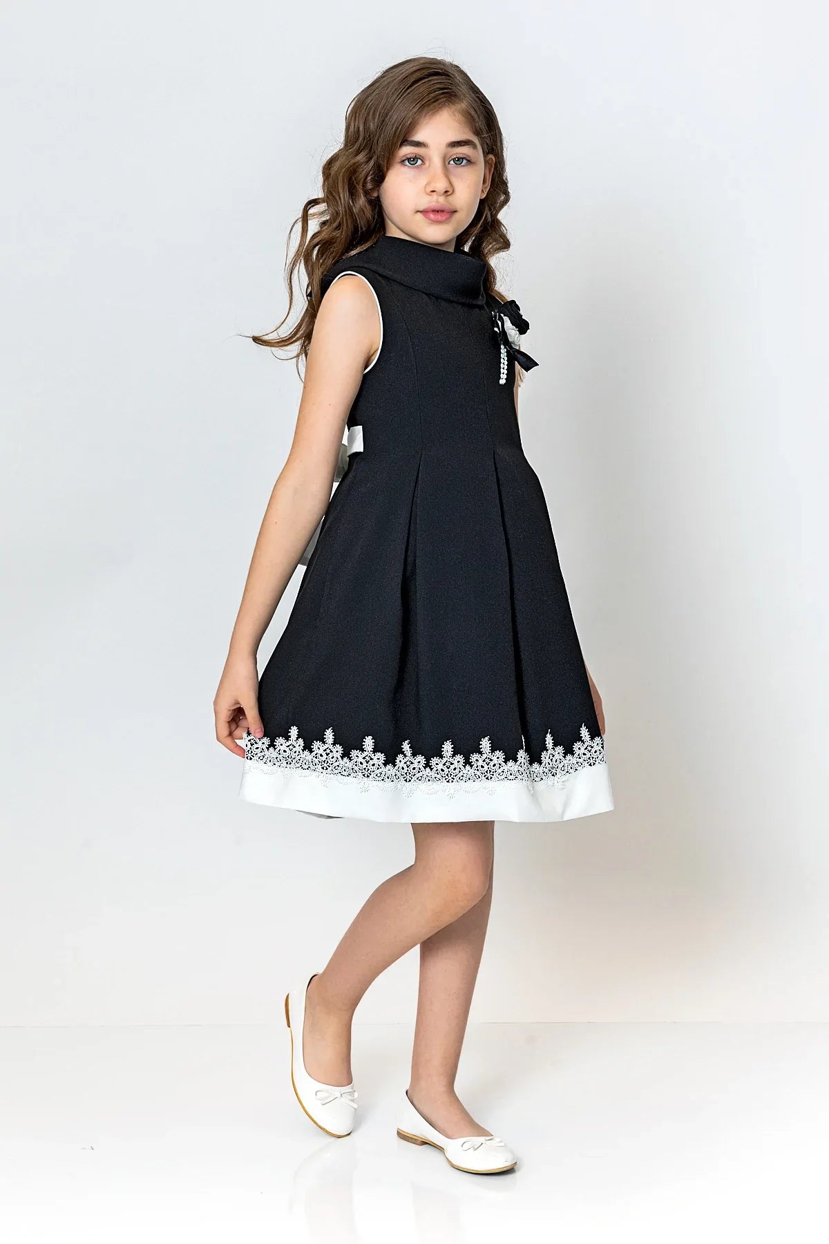 InCity Kids Girls Cowl Neck Lace Floral Fashion Dress InCity Boys & Girls