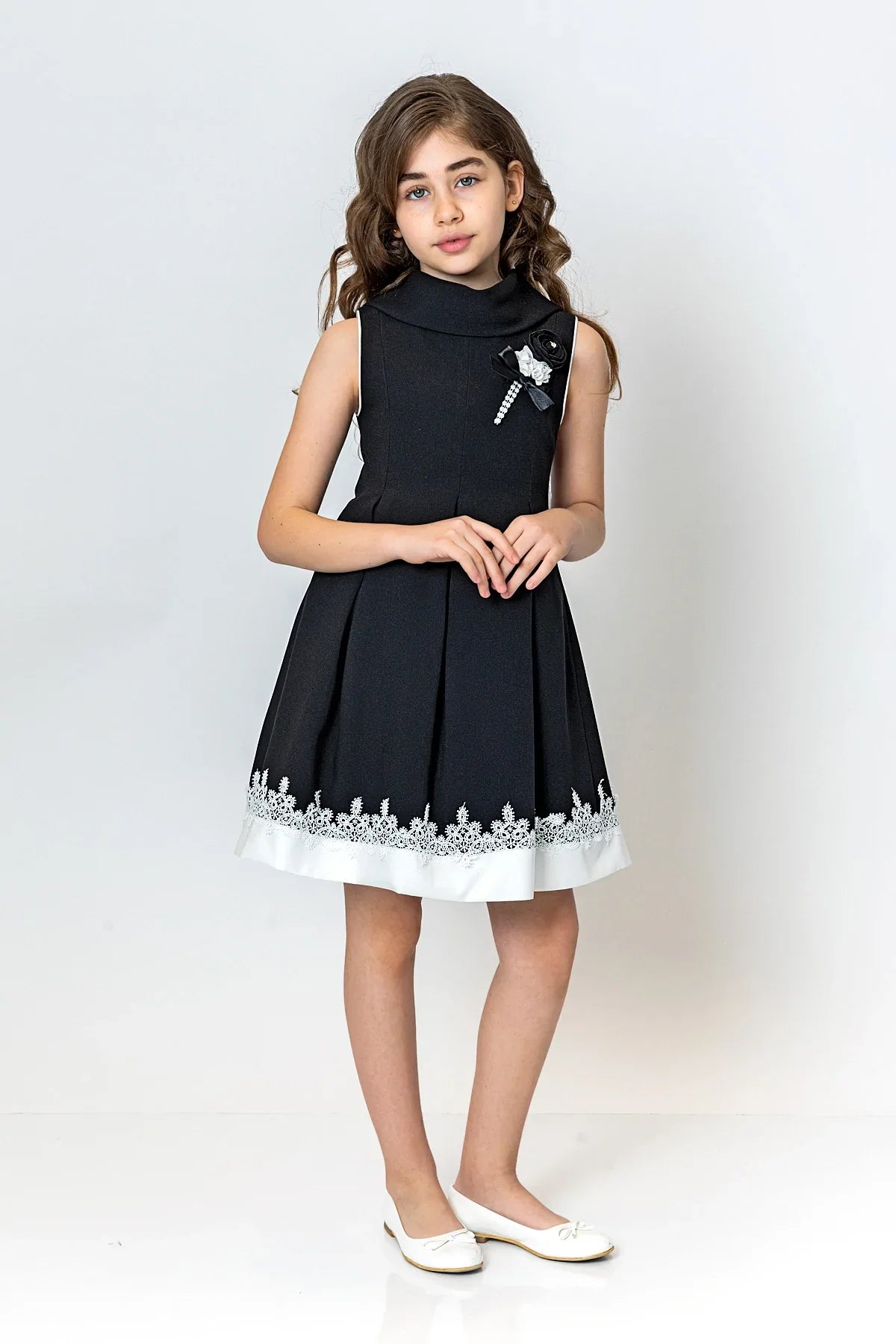 InCity Kids Girls Cowl Neck Lace Floral Fashion Dress InCity Boys & Girls
