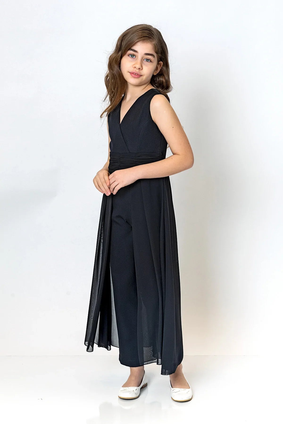InCity Kids Girls Solid V Neck Sleeveless Gown Jumpsuit InCity Boys & Girls