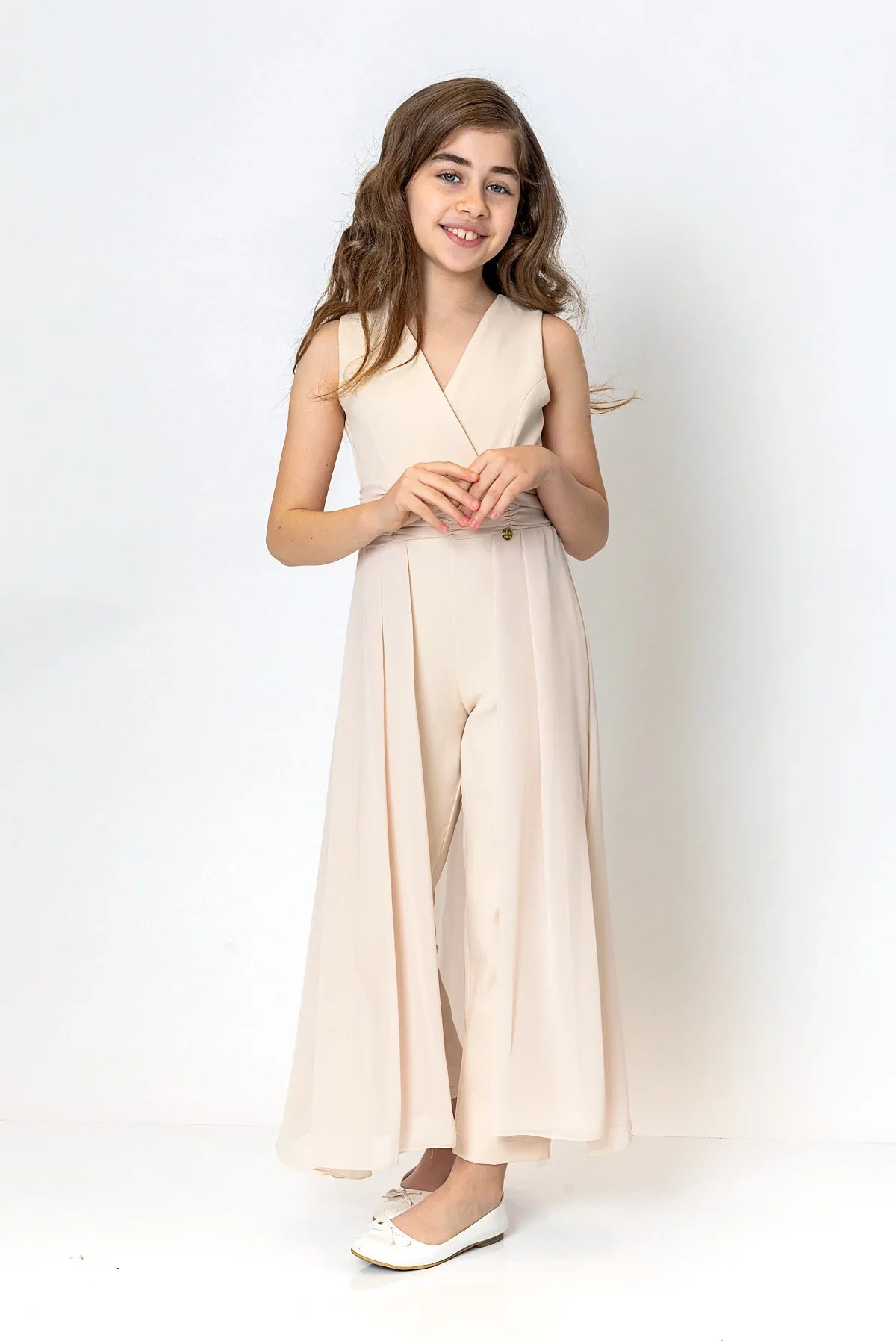 InCity Kids Girls Solid V Neck Sleeveless Gown Jumpsuit InCity Boys & Girls