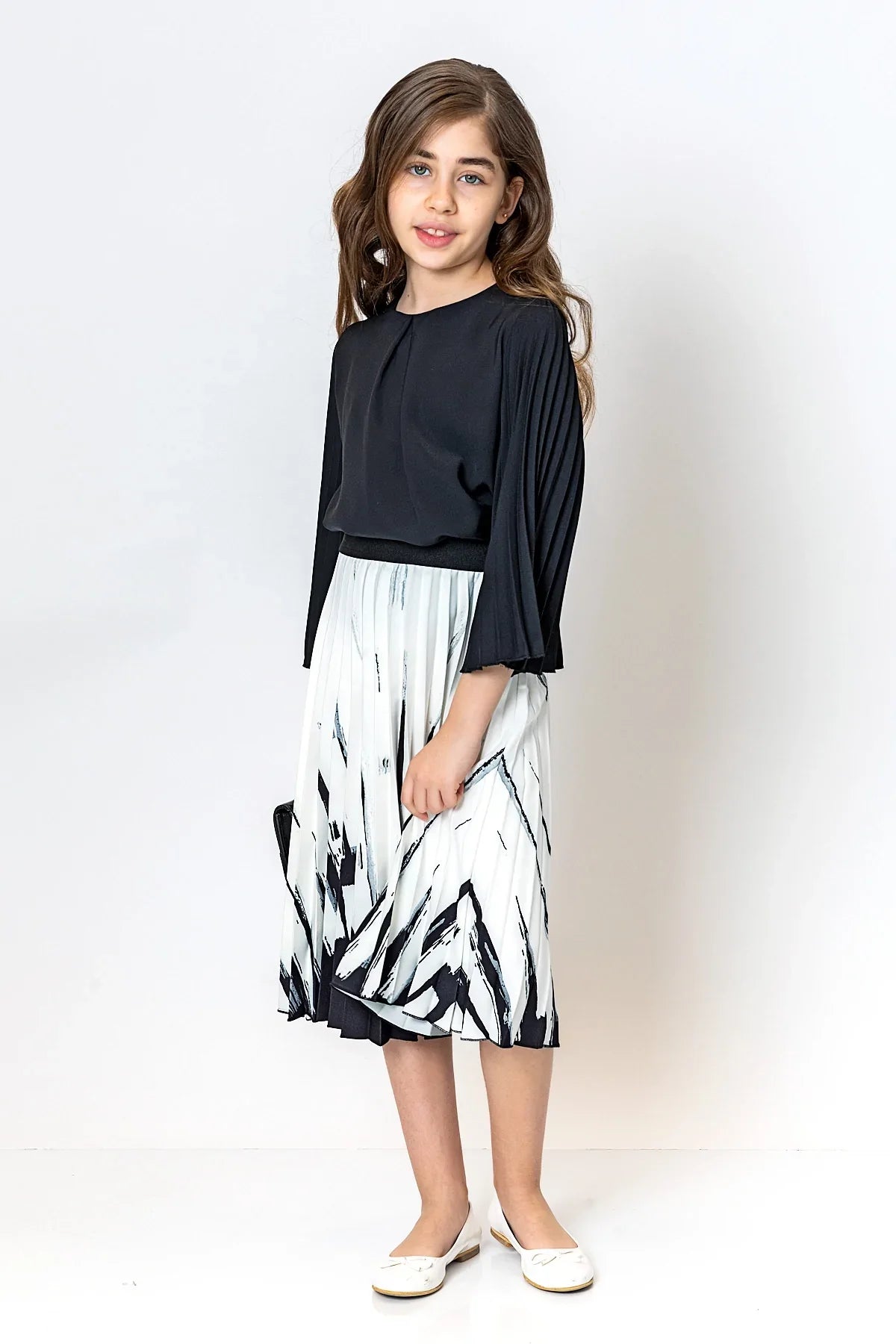 InCity Kids Girls Solid Round Neck Dress Blouse InCity Boys & Girls