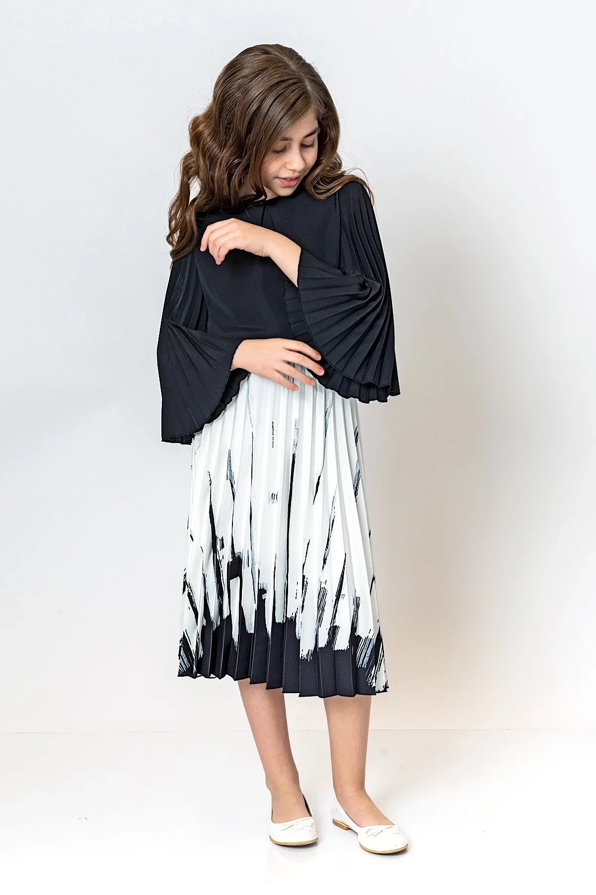 InCity Kids Girls Solid Round Neck Dress Blouse InCity Boys & Girls