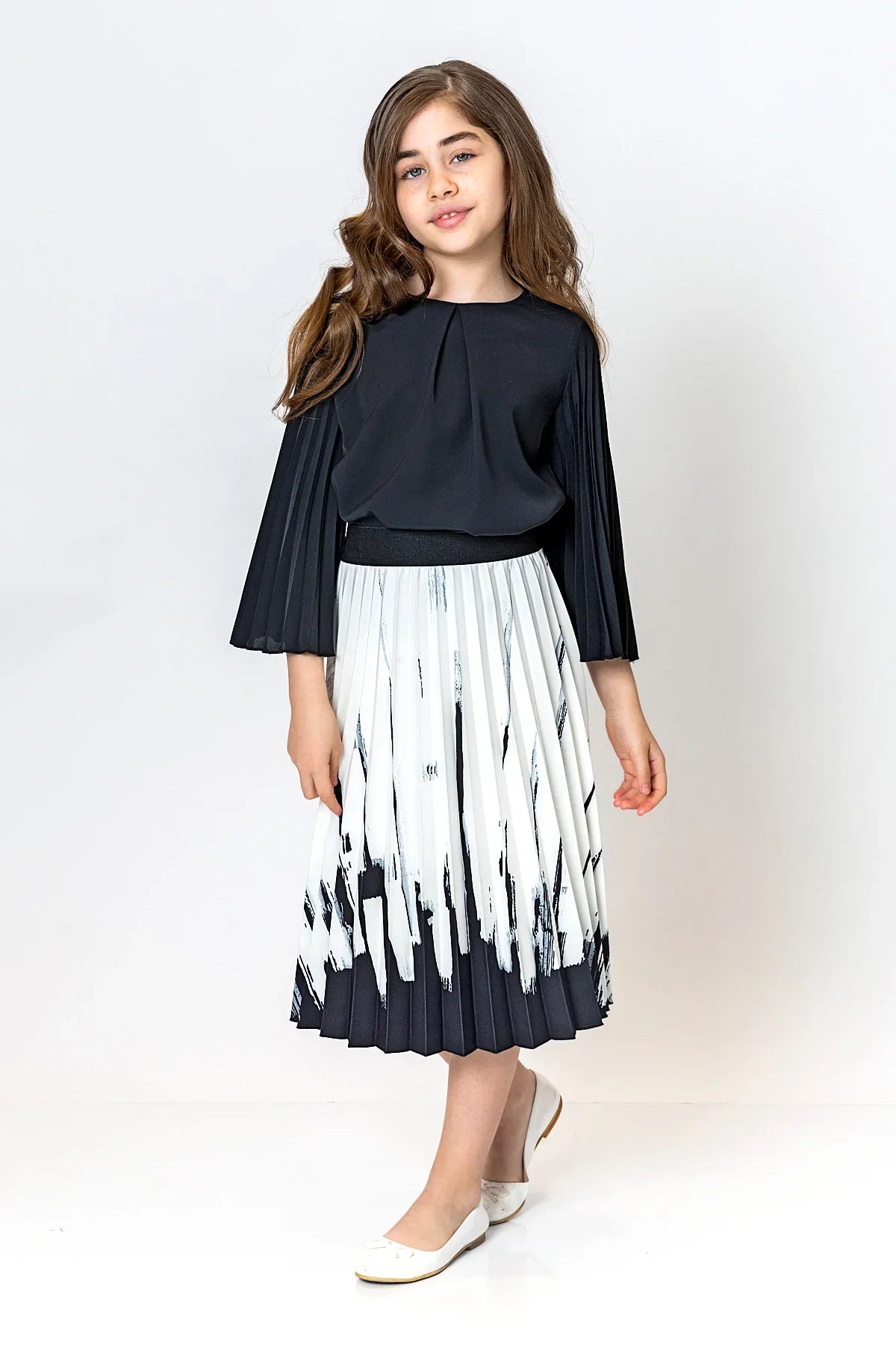 InCity Kids Girls Solid Round Neck Dress Blouse InCity Boys & Girls