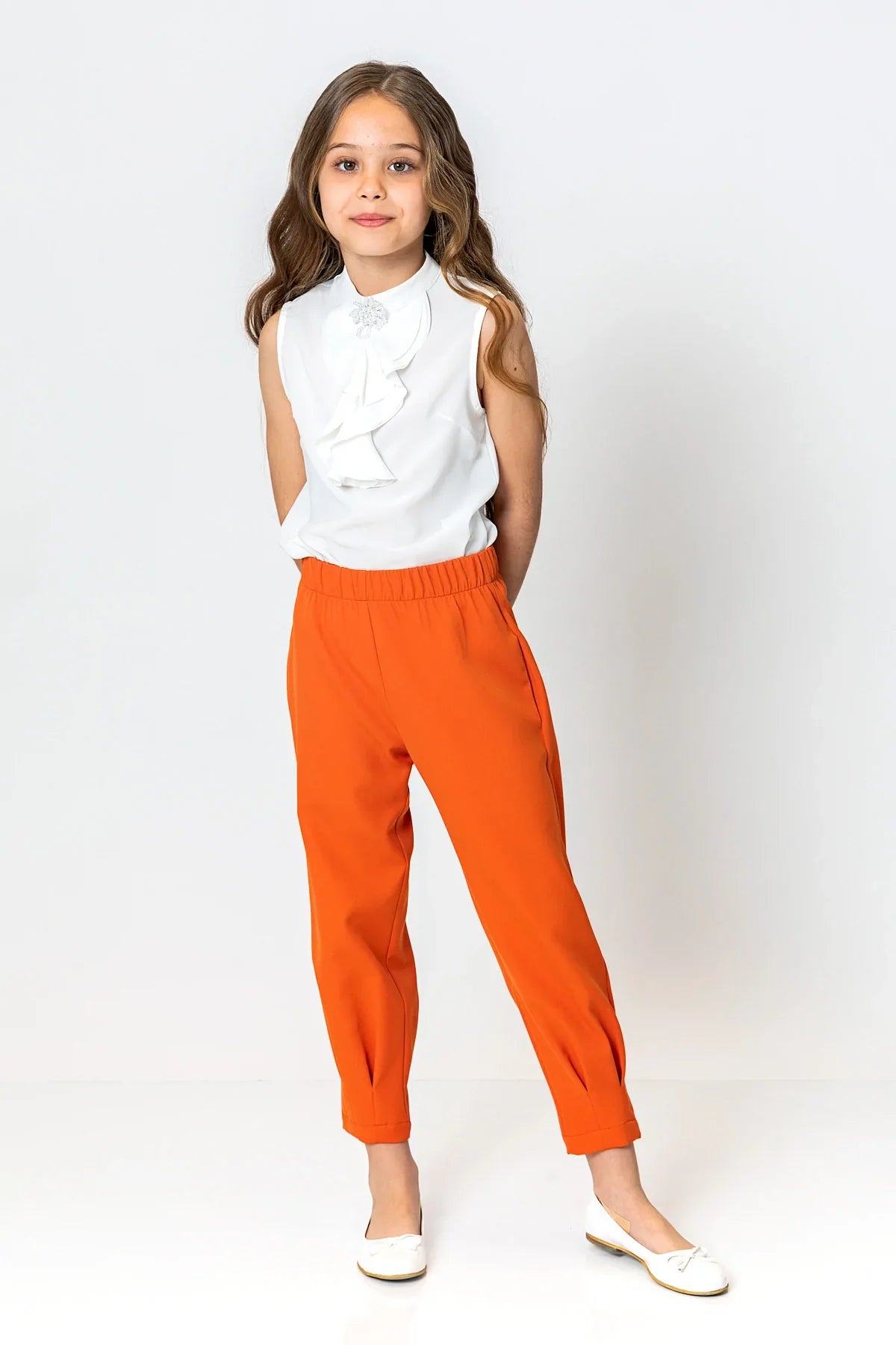 InCity Kids Girls Elastic Waist Solid Pants InCity Boys & Girls