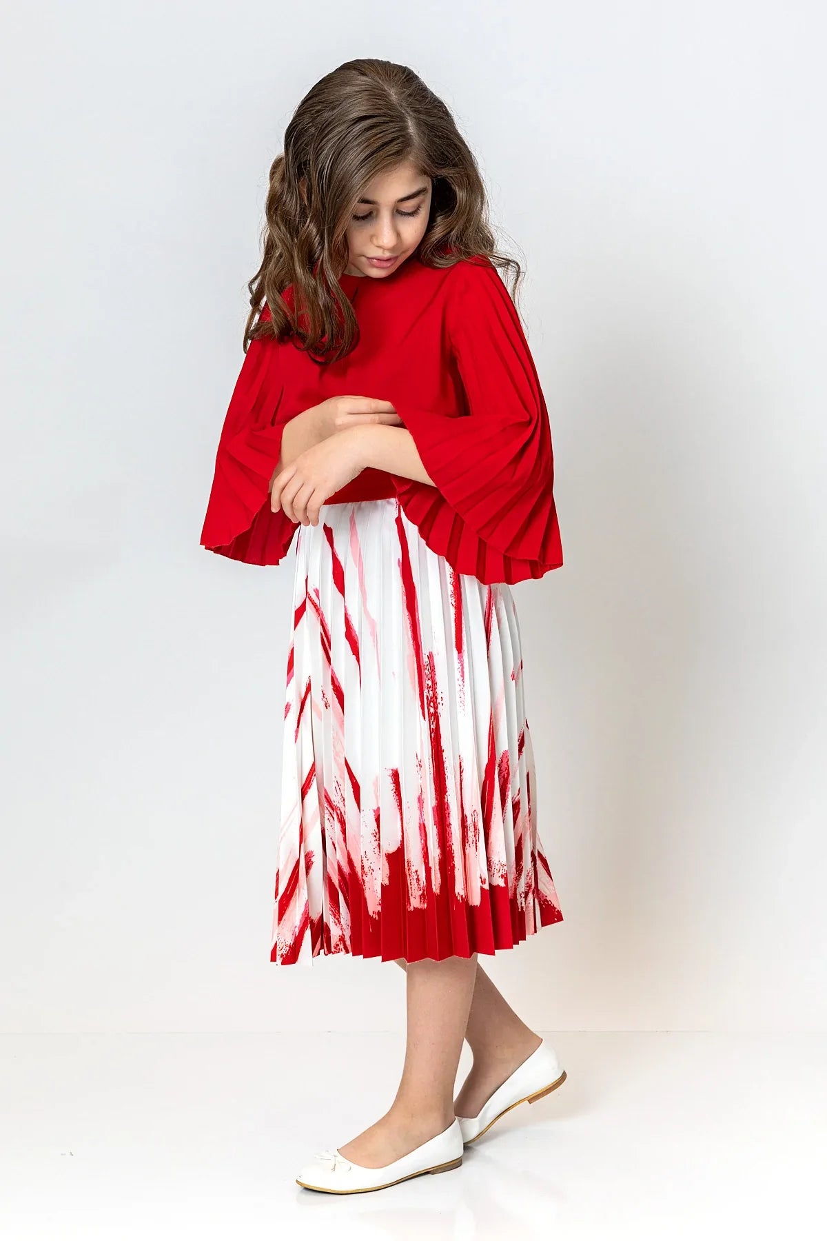 InCity Kids Girls Solid Round Neck Dress Blouse InCity Boys & Girls