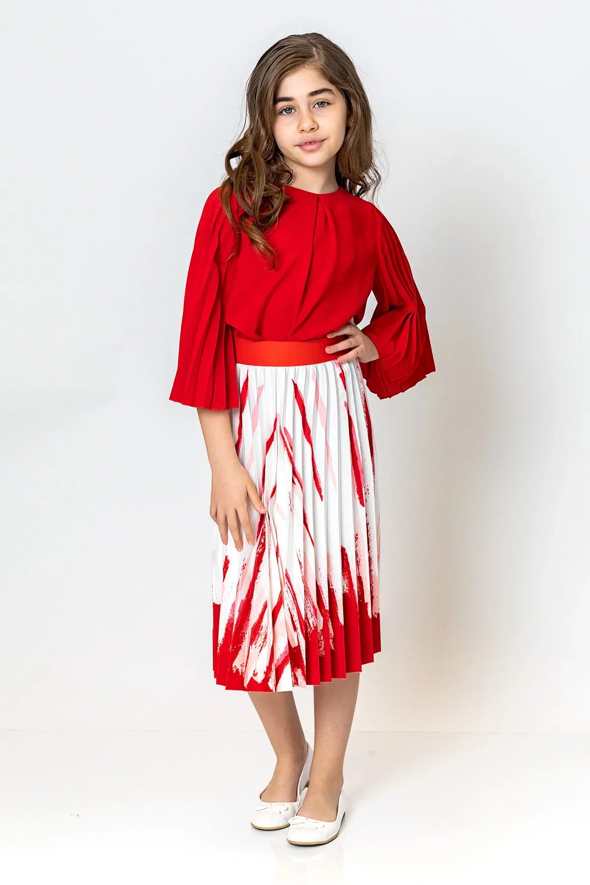 InCity Kids Girls Solid Round Neck Dress Blouse InCity Boys & Girls