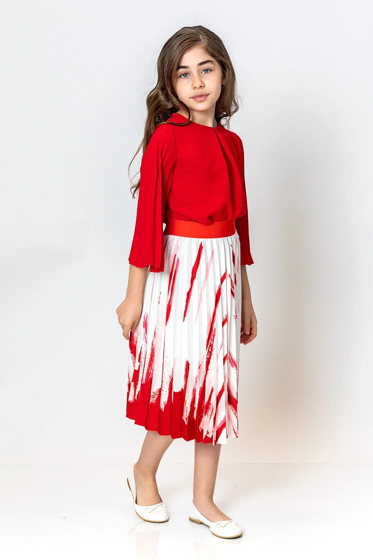 InCity Kids Girls Solid Round Neck Dress Blouse InCity Boys & Girls