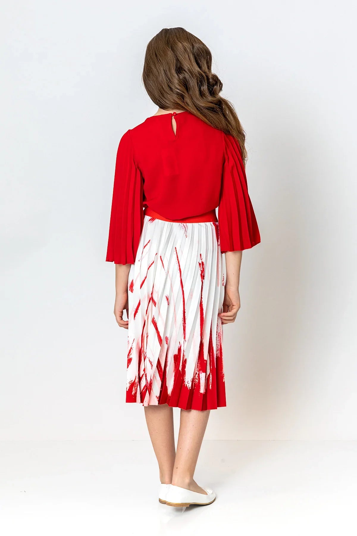 InCity Kids Girls Solid Round Neck Dress Blouse InCity Boys & Girls