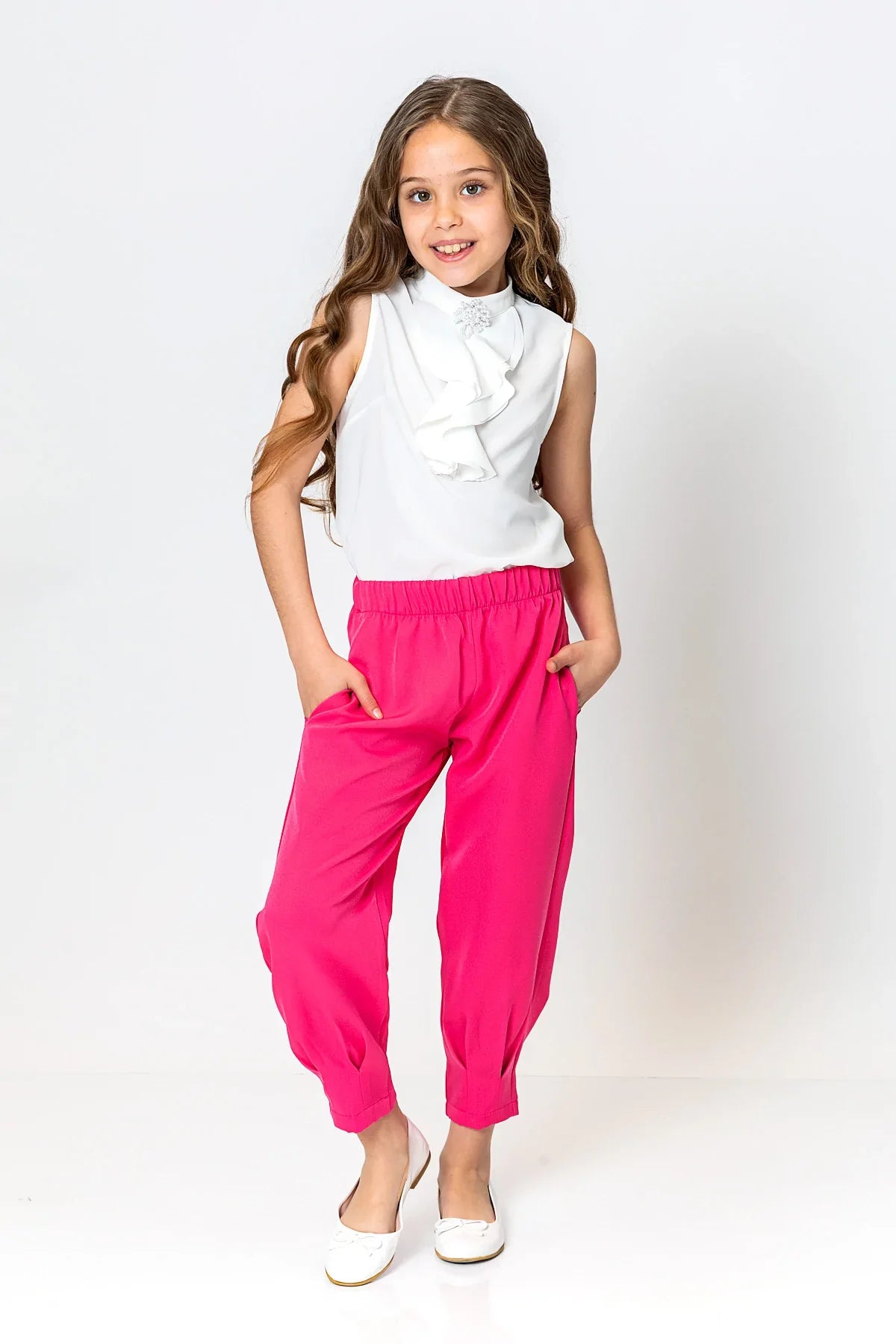 InCity Kids Girls Elastic Waist Solid Pants InCity Boys & Girls