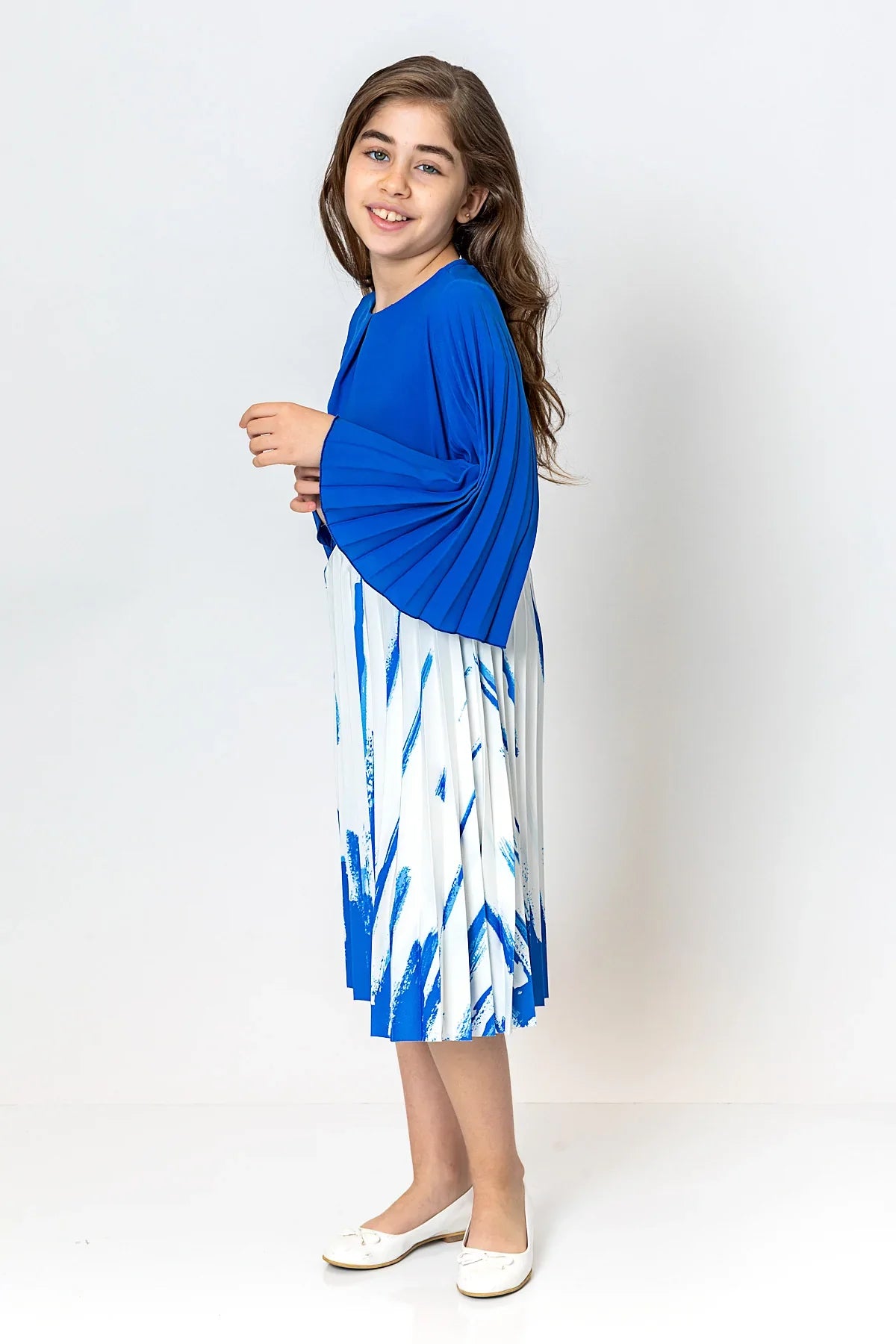 InCity Kids Girls Solid Round Neck Dress Blouse InCity Boys & Girls