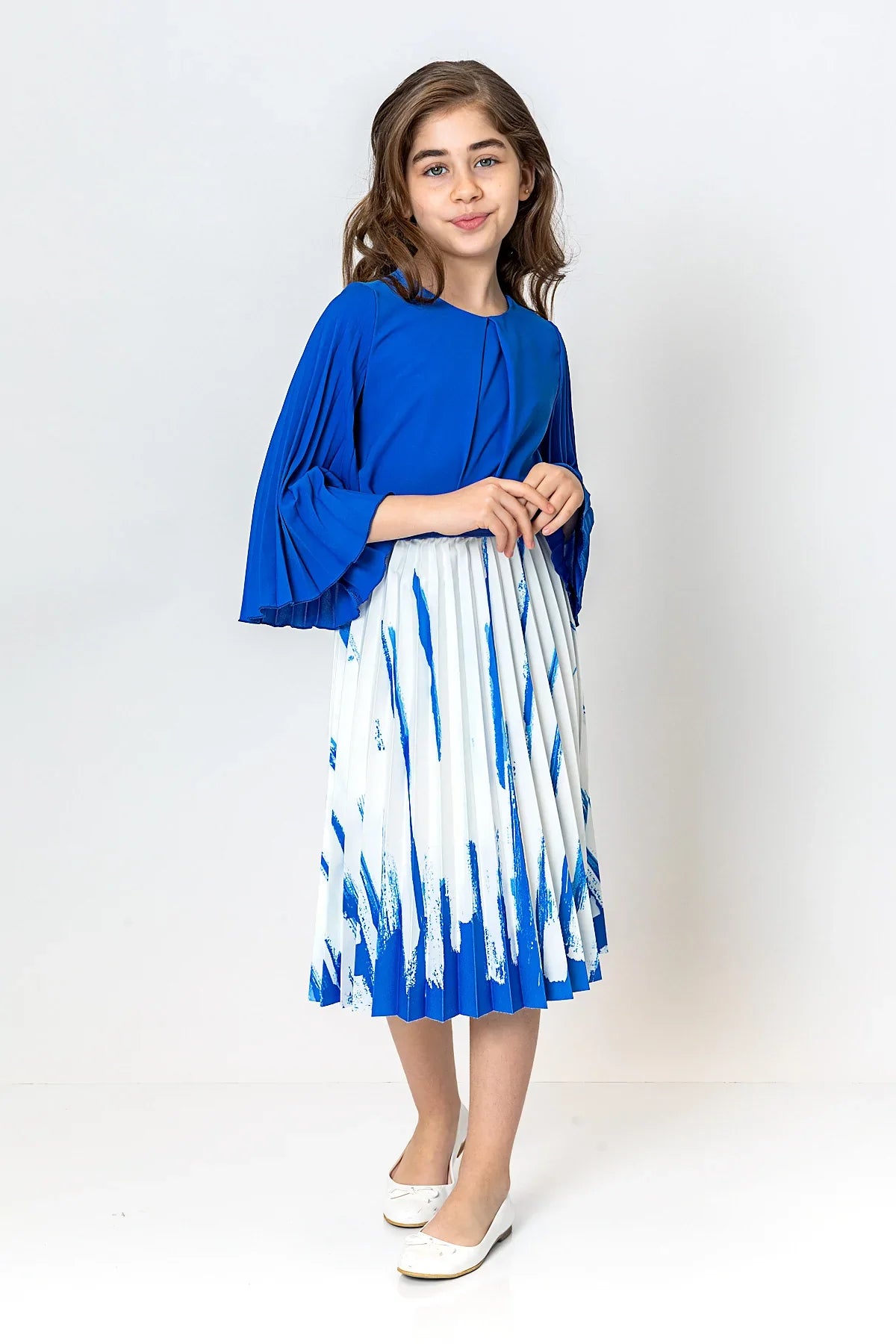 InCity Kids Girls Solid Round Neck Dress Blouse InCity Boys & Girls