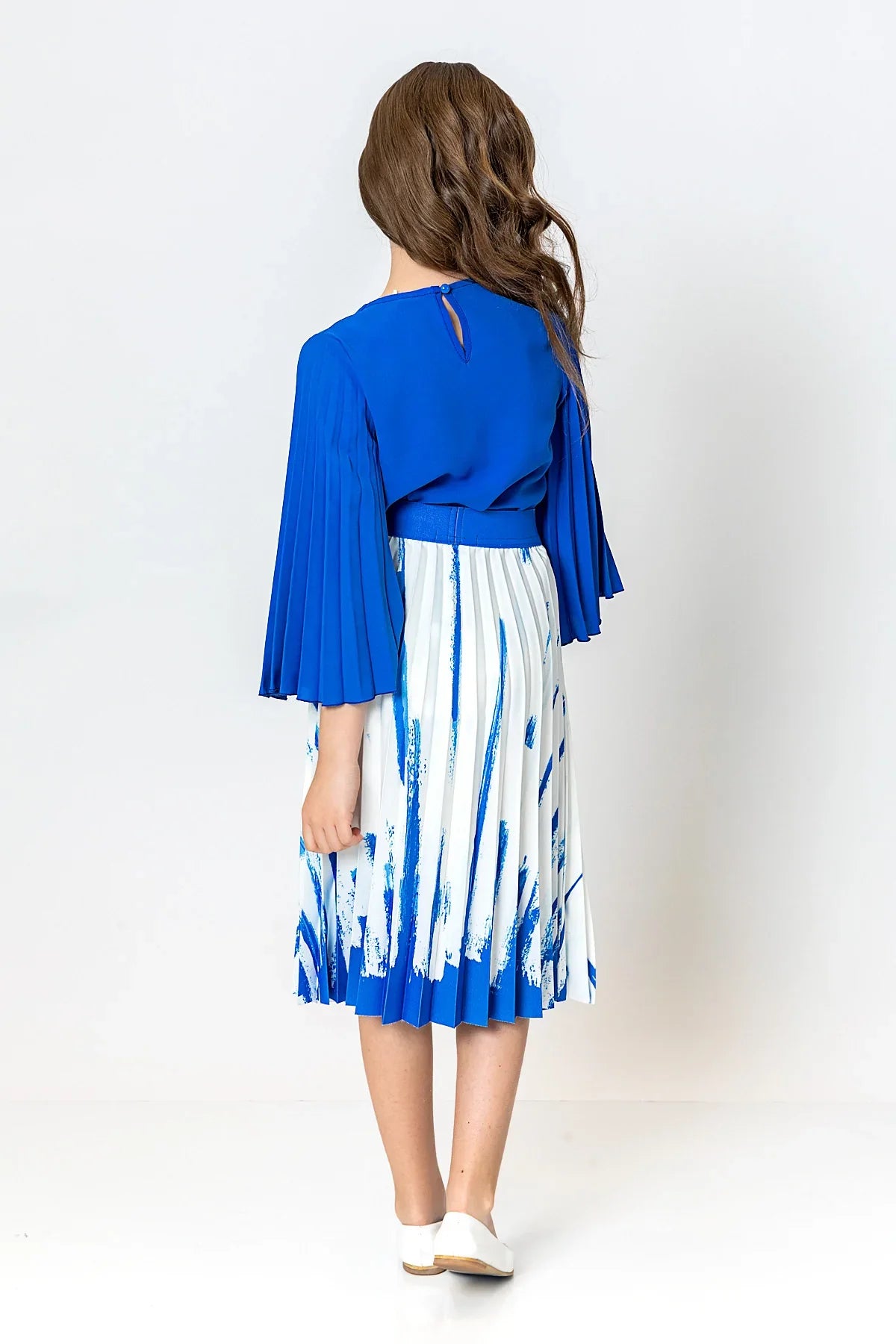 InCity Kids Girls Solid Round Neck Dress Blouse InCity Boys & Girls