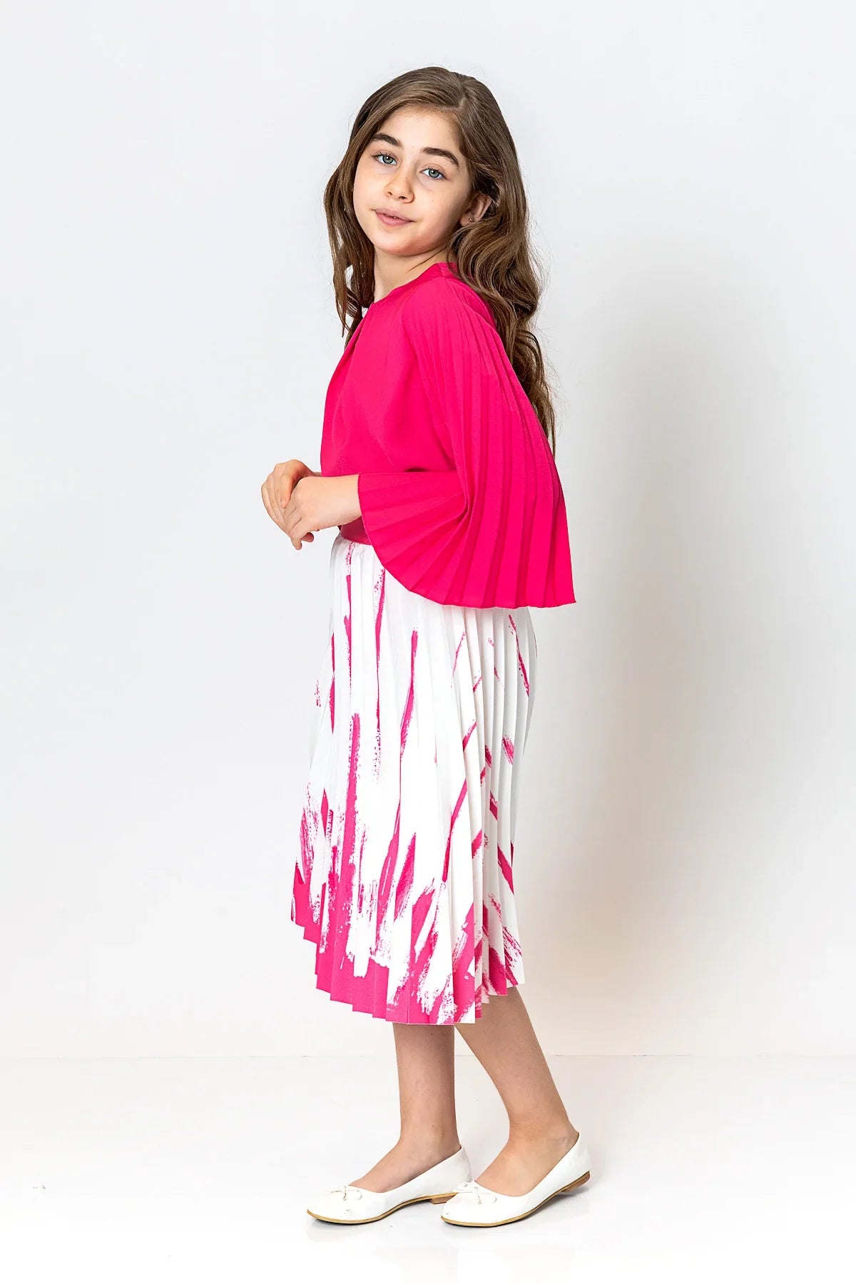 InCity Kids Girls Solid Round Neck Dress Blouse InCity Boys & Girls