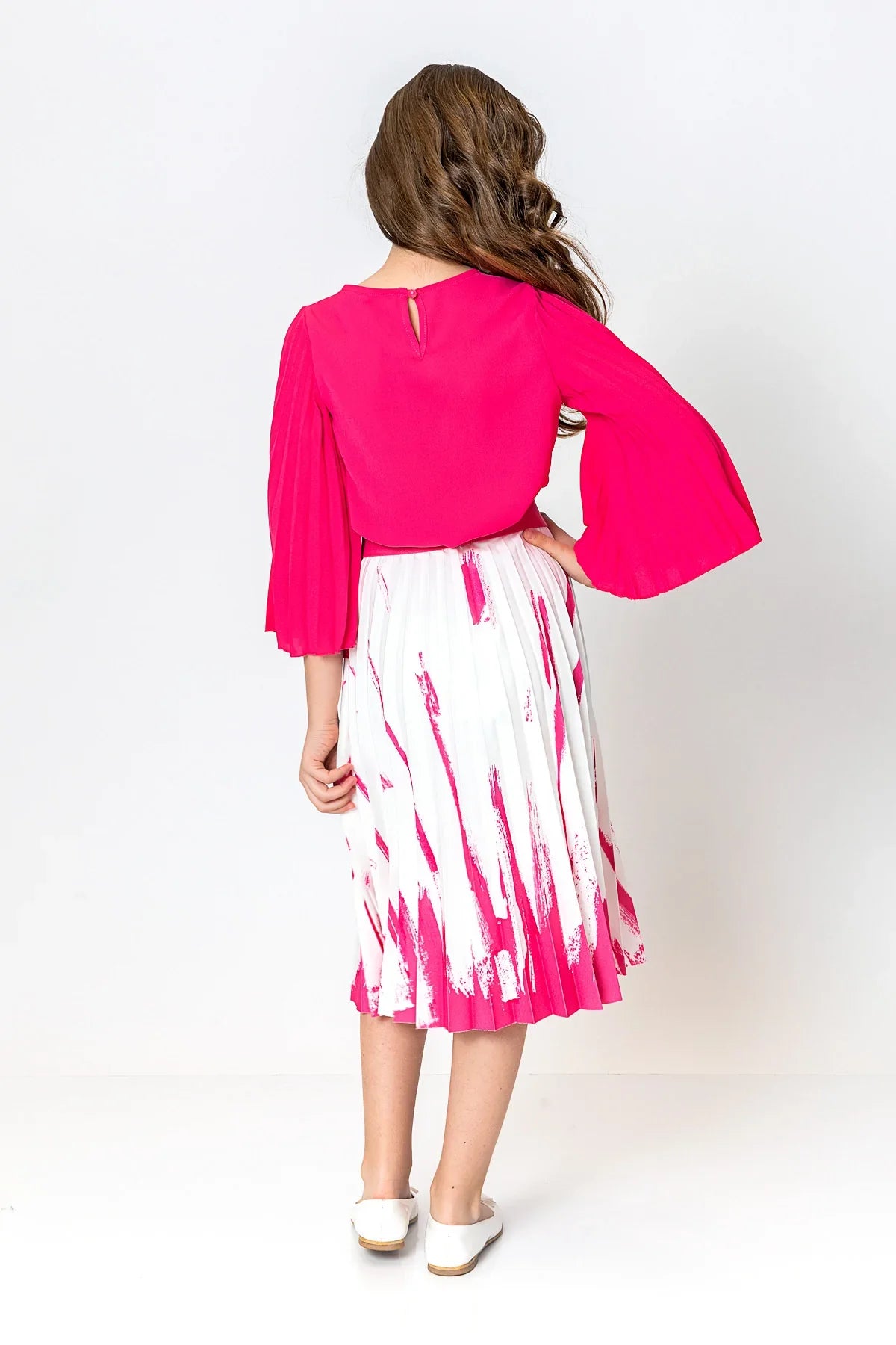 InCity Kids Girls Solid Round Neck Dress Blouse InCity Boys & Girls