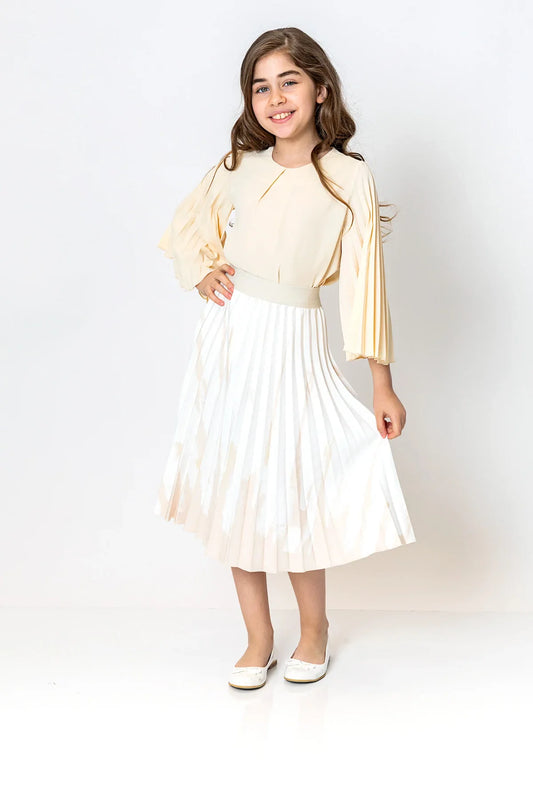 InCity Kids Girls Solid Round Neck Dress Blouse InCity Boys & Girls