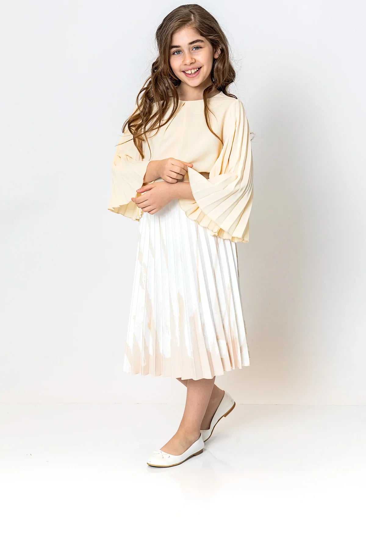 InCity Kids Girls Solid Round Neck Dress Blouse InCity Boys & Girls